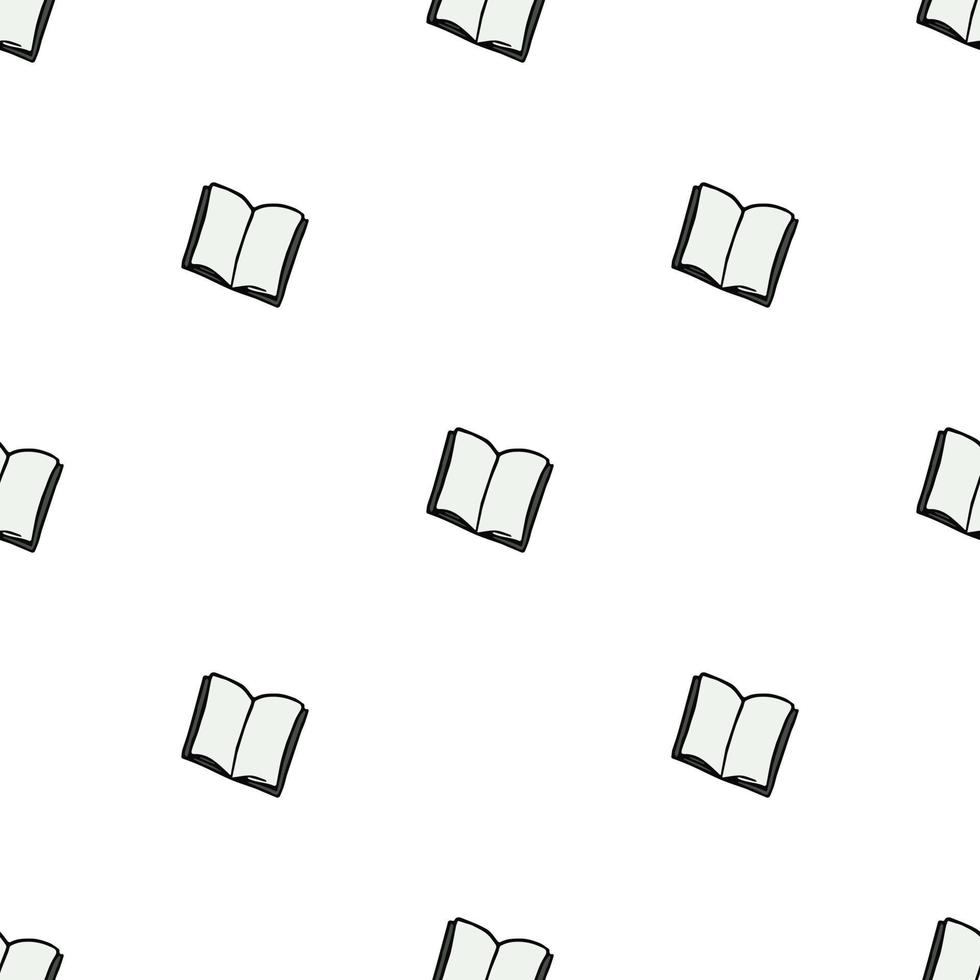 Seamless book vector pattern. Colored books background. Doodle vector book pattern on white background