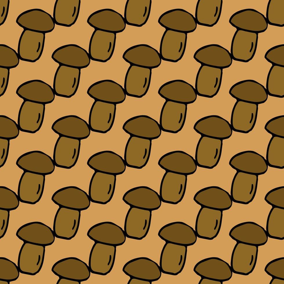 Seamless mushroom pattern. Doodle vector illustration with mushroom icons