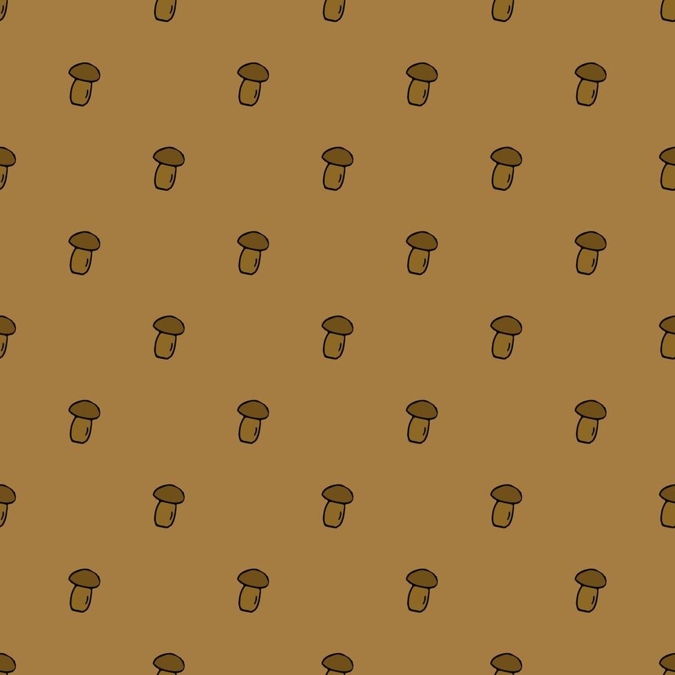 Seamless mushroom pattern. Doodle vector illustration with mushroom icons