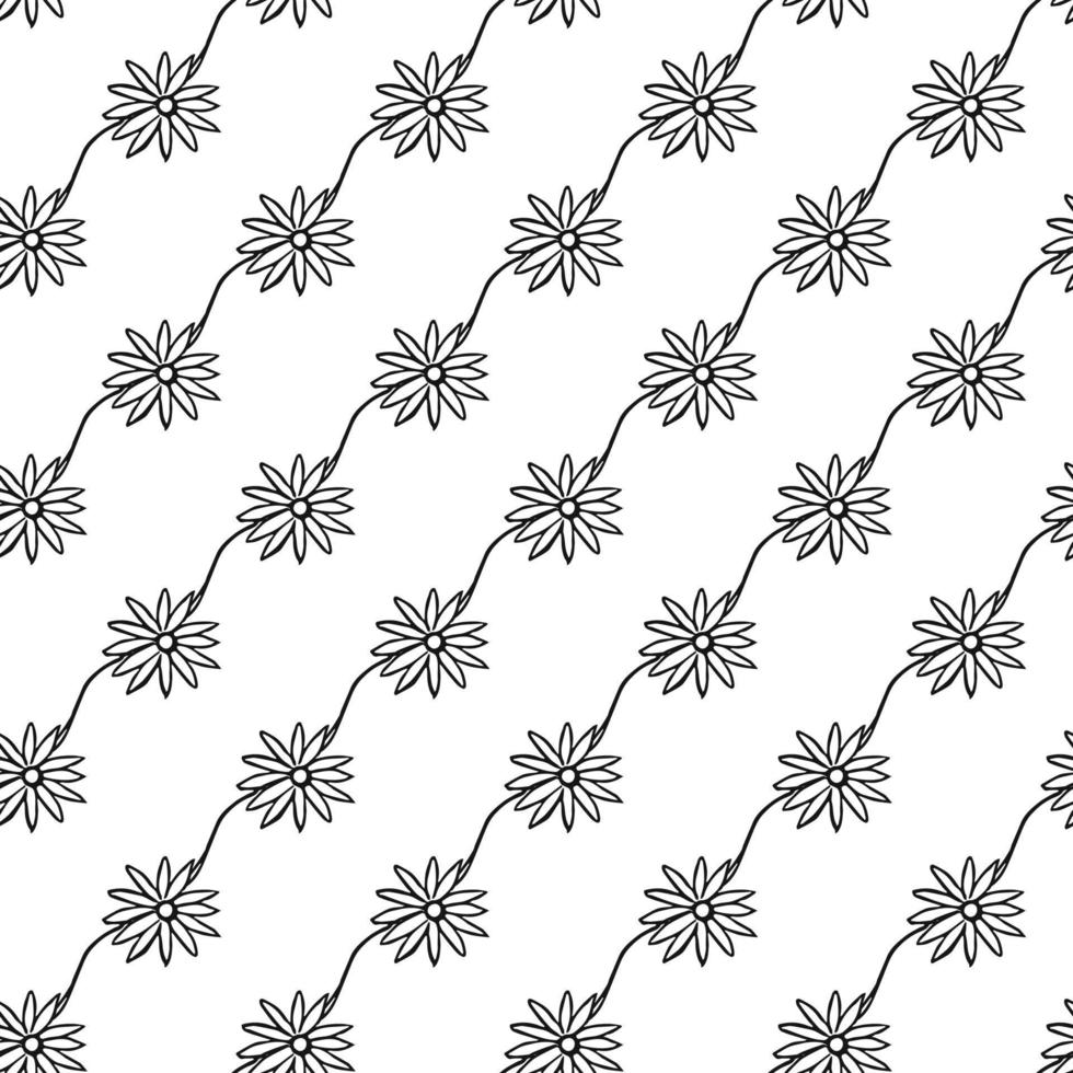 Seamless floral vector pattern. Doodle vector with floral ornament on white background. Vintage floral decor, sweet elements background for your project, menu, cafe shop