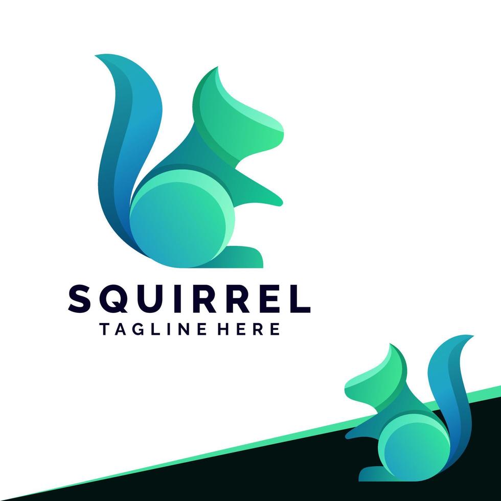 Squirrel logo design beautiful gradient colorful vector