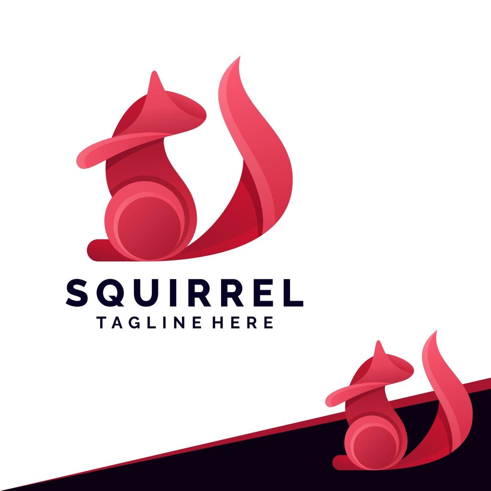 Squirel colorful gradient logo design vector