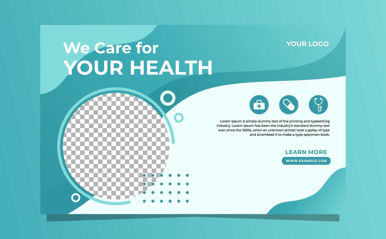 Medical healthcare web banner template design vector