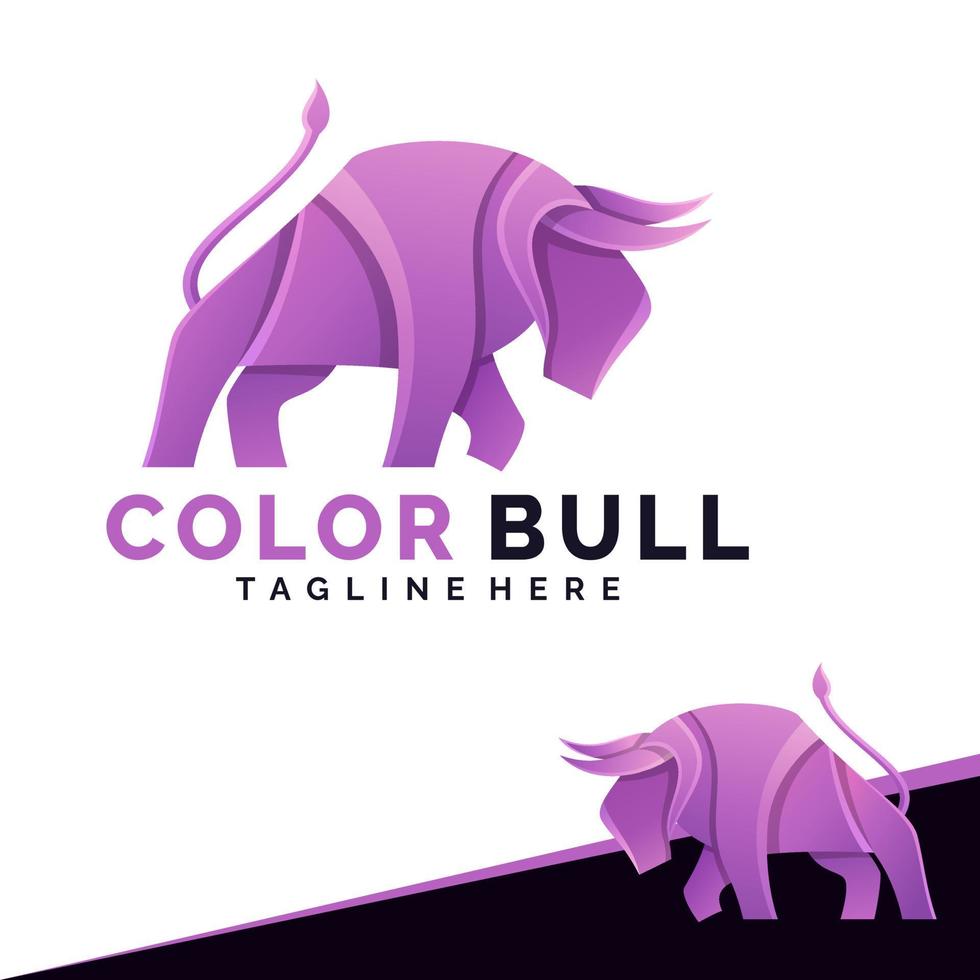 diseño de logotipo colorido toro creativo vector