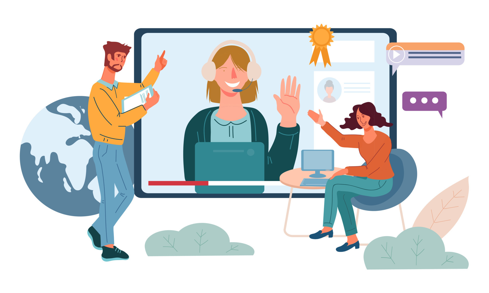 Webinar, online training or internet based seminar banner with people cartoon characters using distance communication technology. E-learning and remote education. Flat vector illustration isolated. 7685800 Vector Art at Vecteezy Webinar, online training or internet based seminar banner with people cartoon characters using distance communication technology. E-learning and remote education. Flat vector illustration isolated. 7685800 Vector Art at Vecteezy