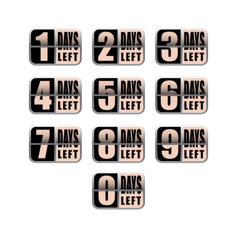 Countdown timer of several days for sales and promotion with digital clock style vector