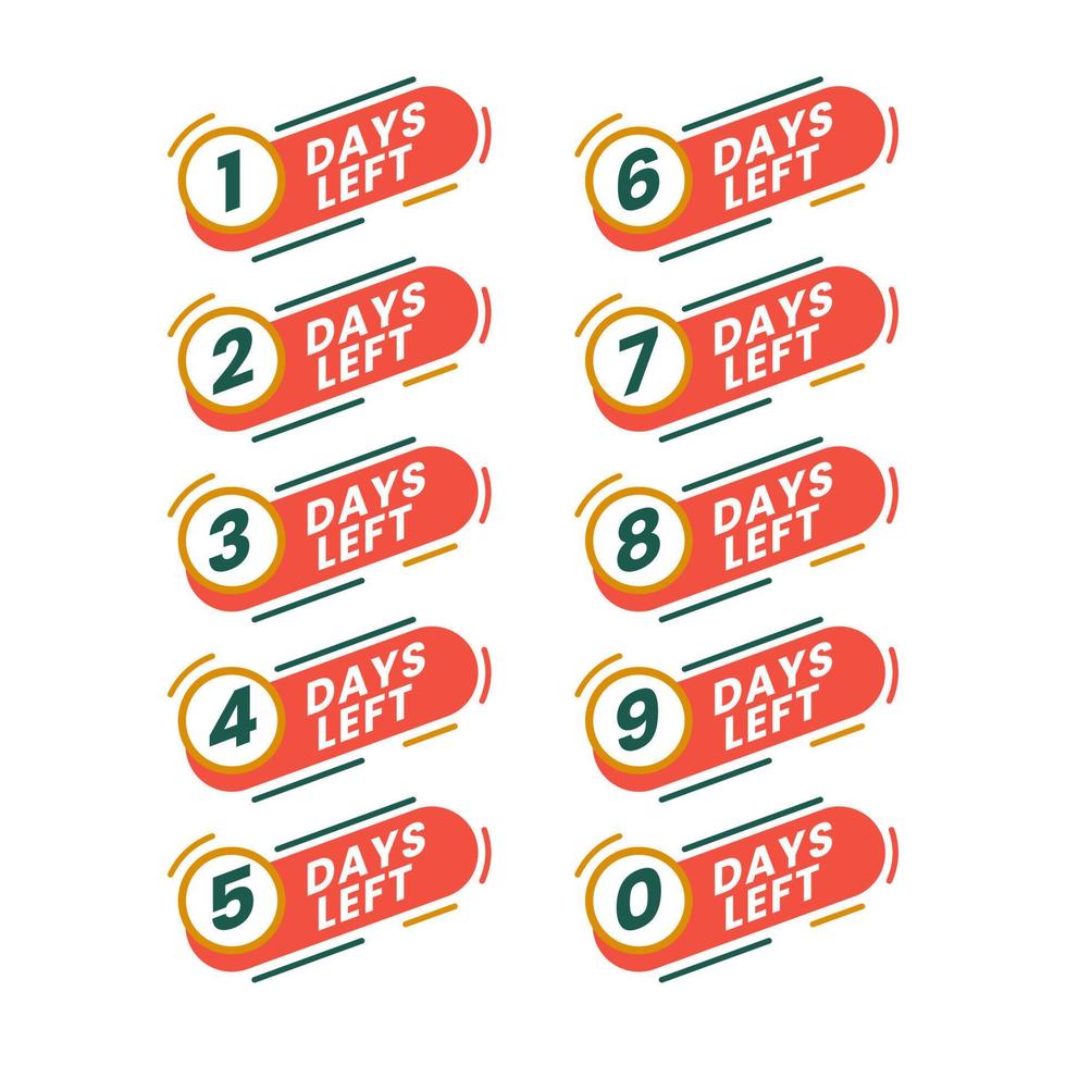 Set of modern countdown timer for sales and promotions composition, etc. vector