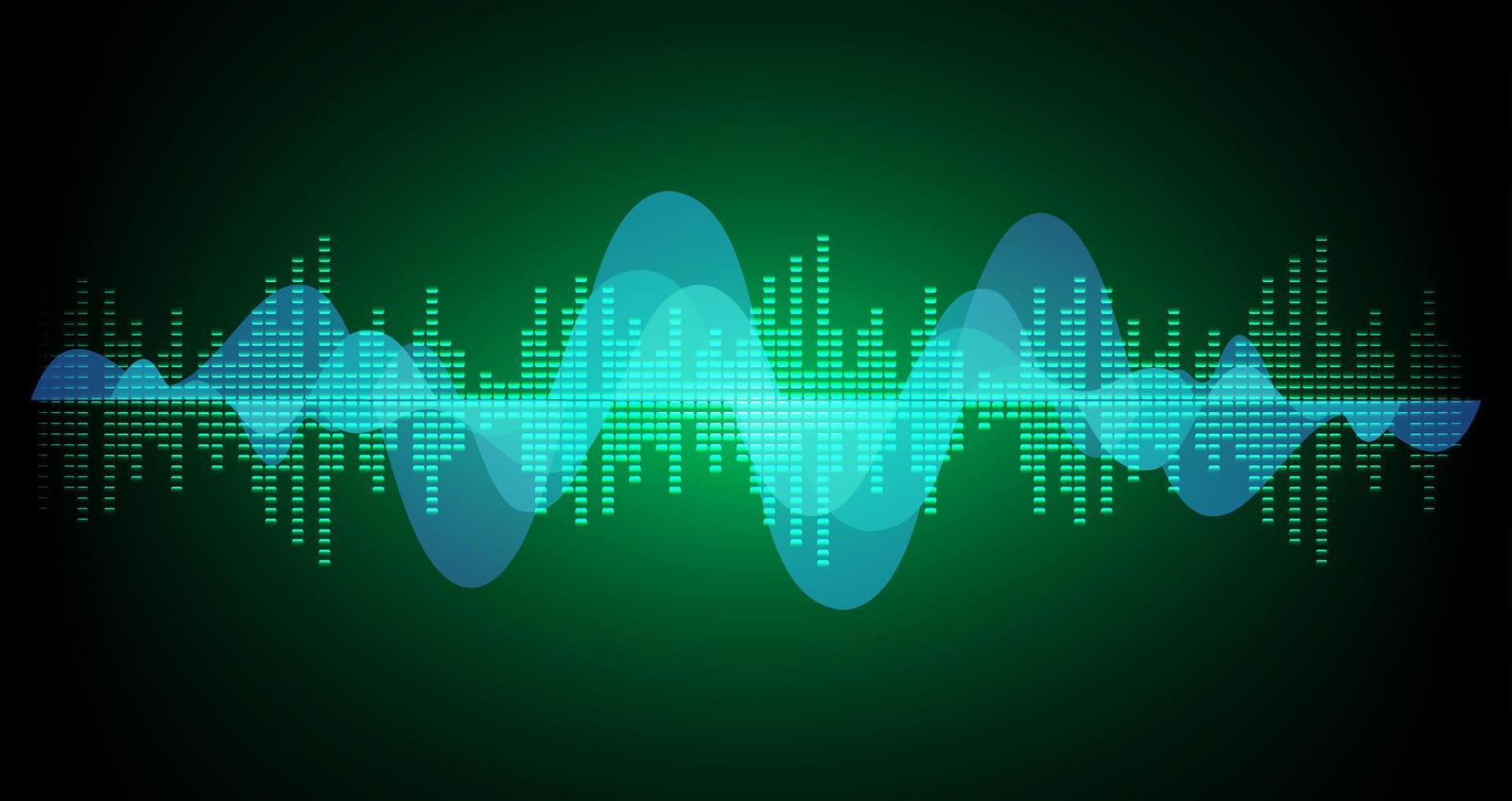 Sound waves oscillating dark light vector