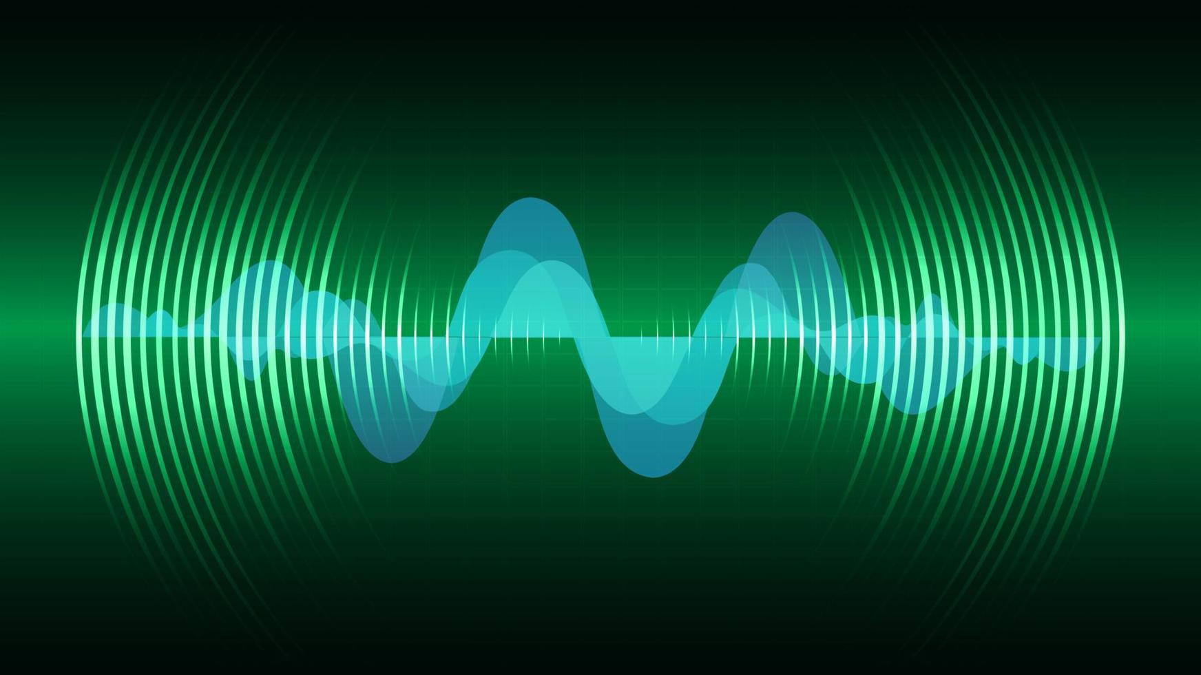 Sound waves oscillating dark light vector