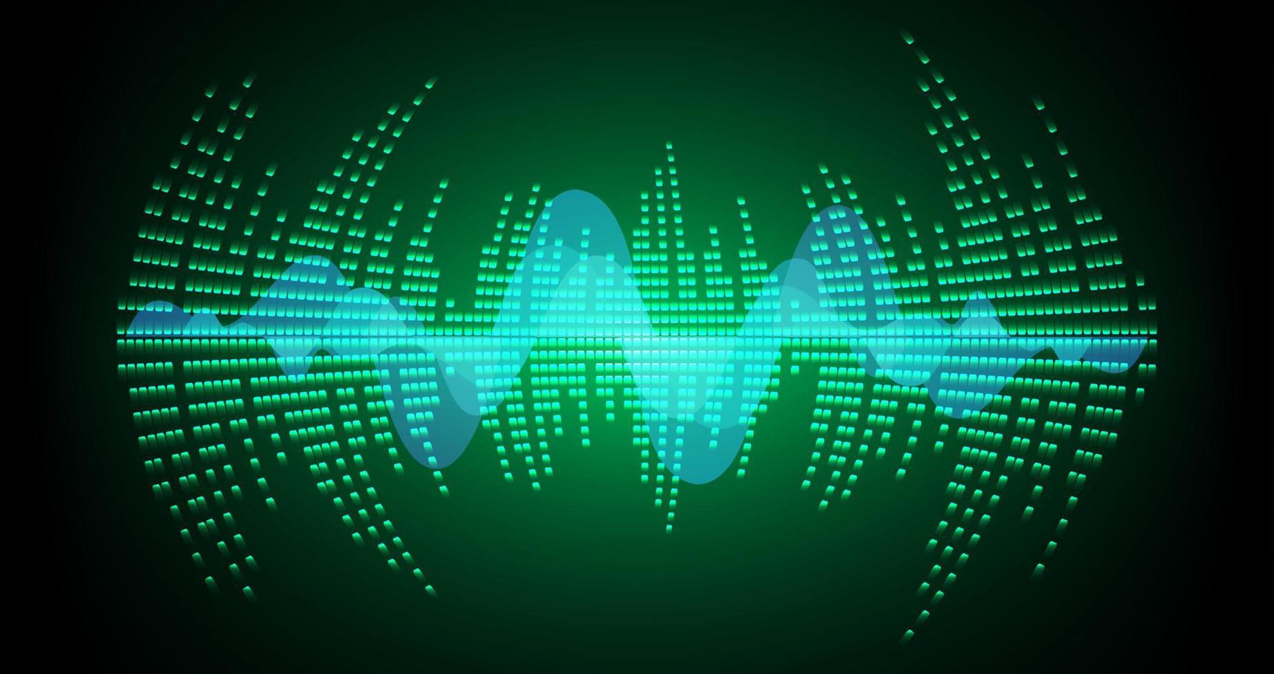 Sound waves oscillating dark light vector