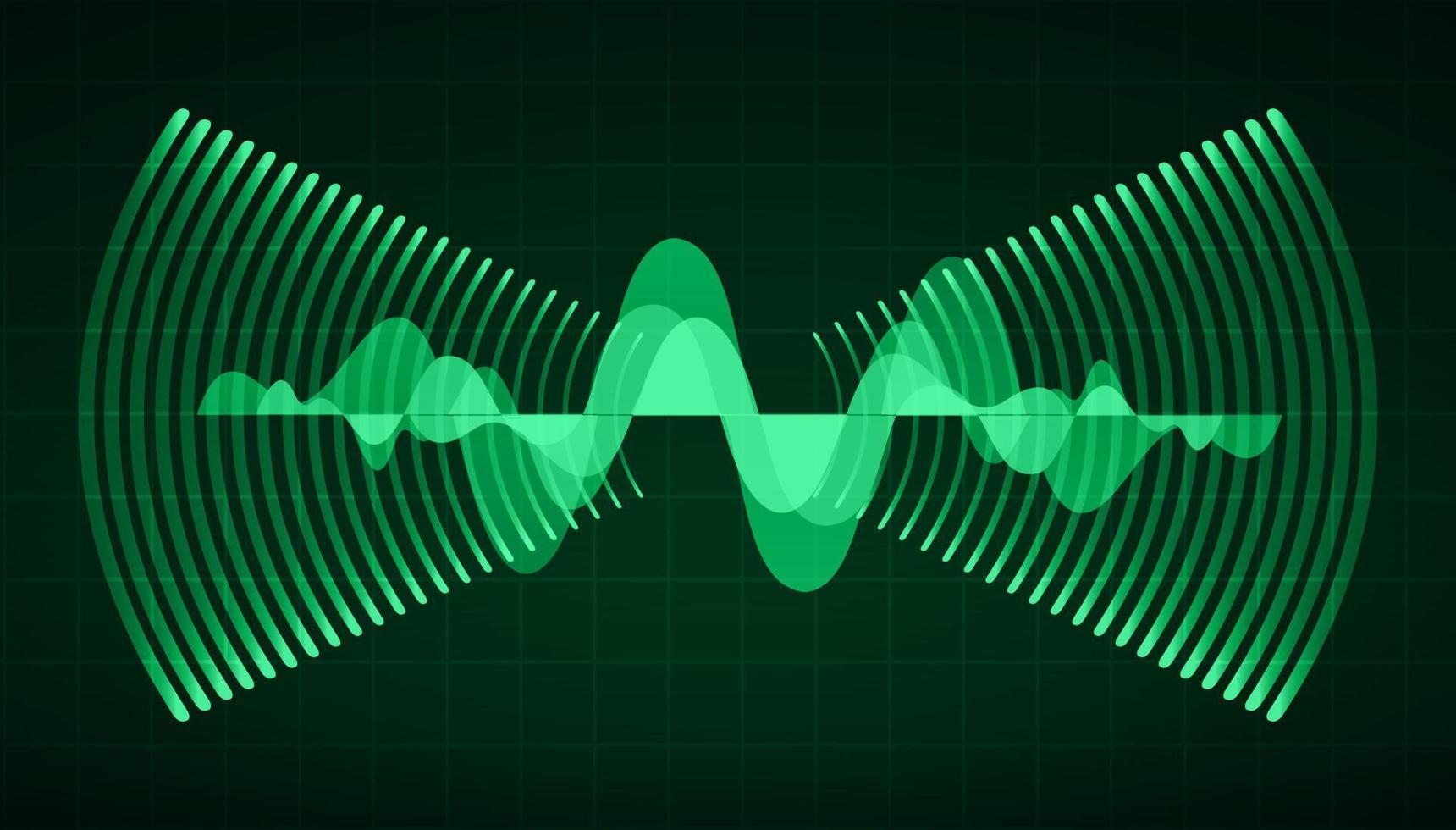 Sound waves oscillating dark light vector