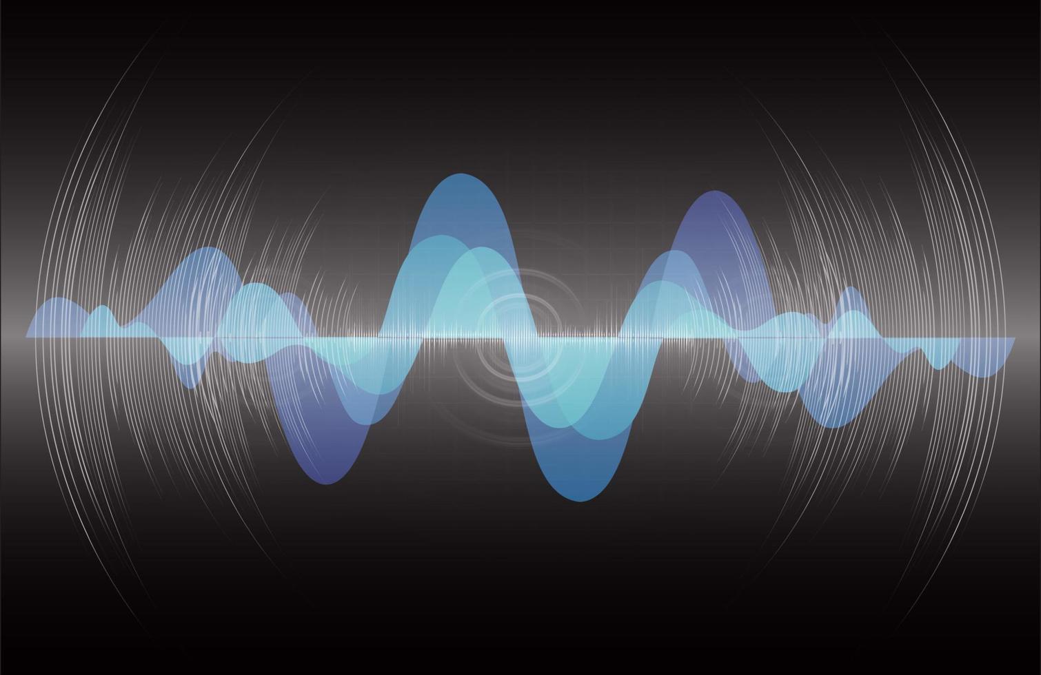 ondas de sonido oscilando luz oscura vector