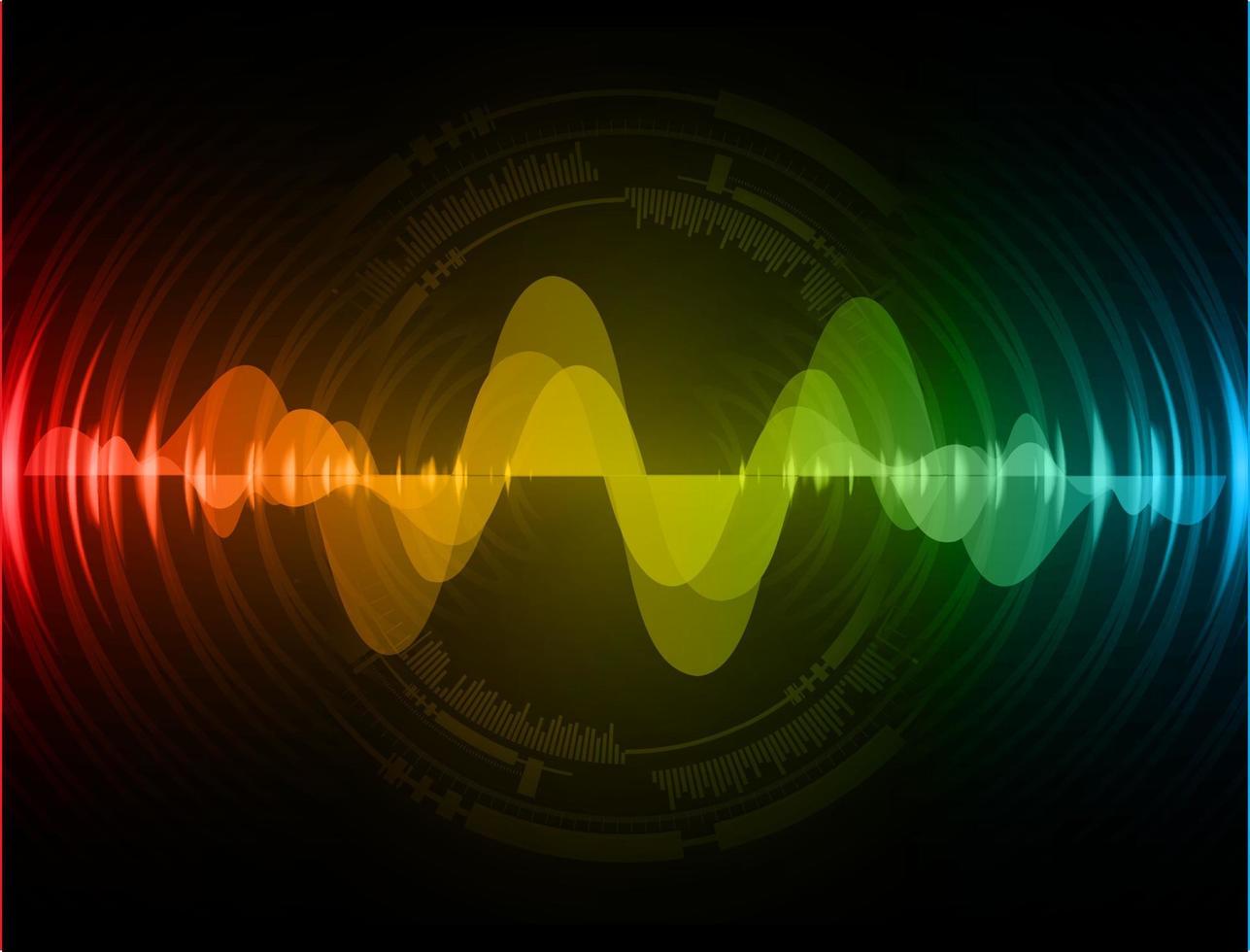 Sound waves oscillating dark light 7685934 Vector Art at Vecteezy