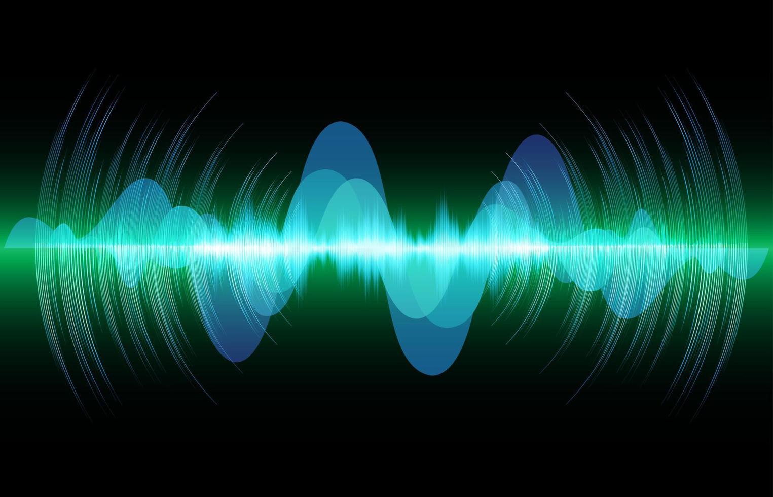 ondas de sonido oscilando luz oscura vector