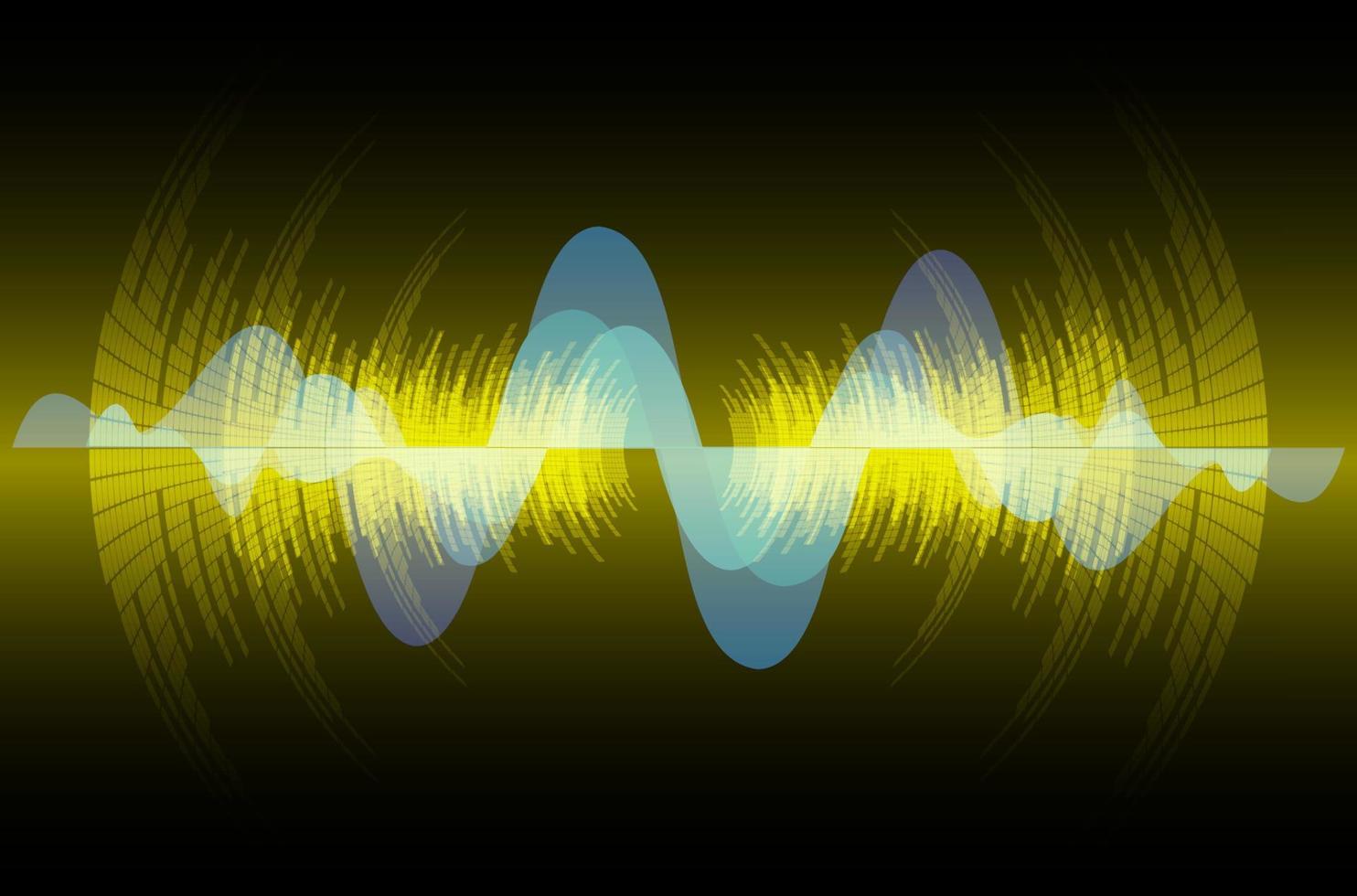 Sound waves oscillating dark light vector