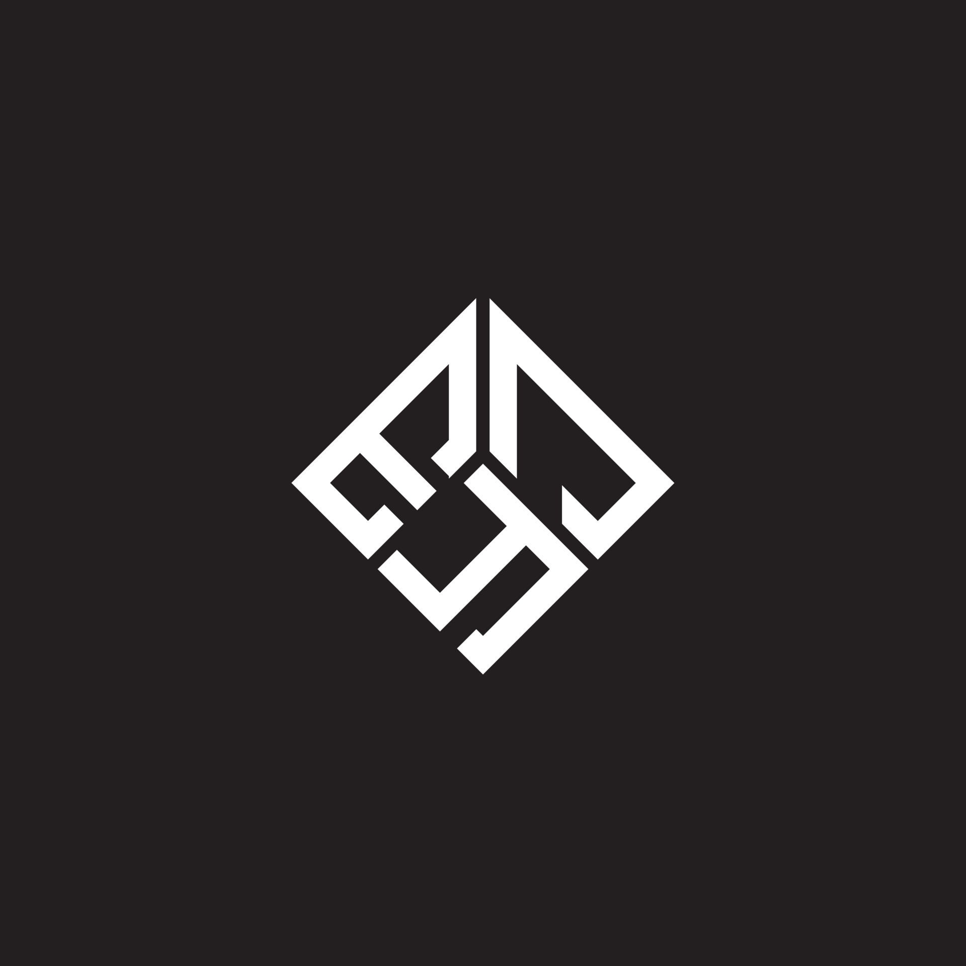 EYJ letter logo design on black background. EYJ creative initials ...