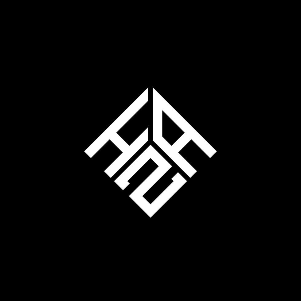 HZA letter logo design on black background. HZA creative initials letter logo concept. HZA letter design. vector