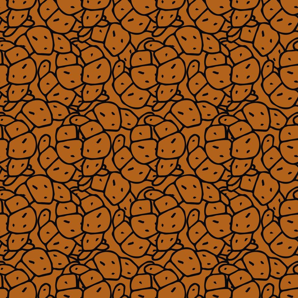 Seamless colored croissant pattern. Doodle vector with croissants icons