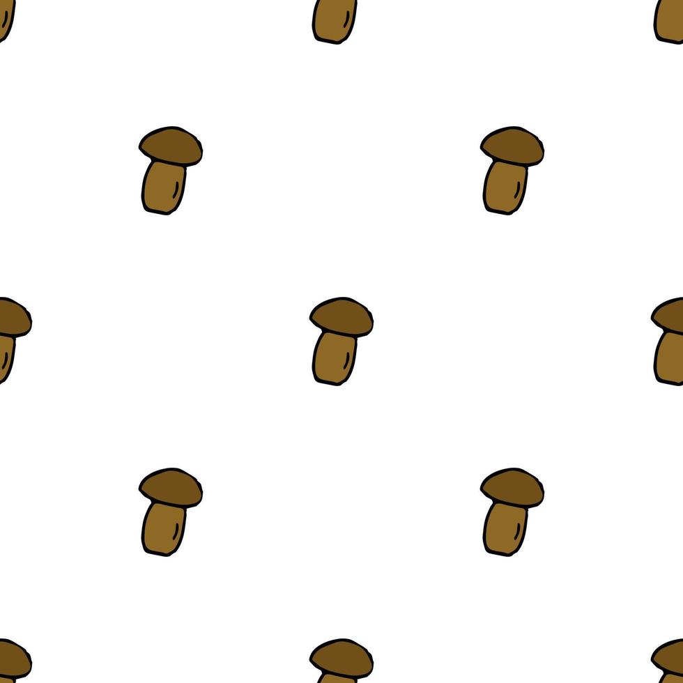 Seamless mushroom pattern. Doodle vector illustration with mushroom icons