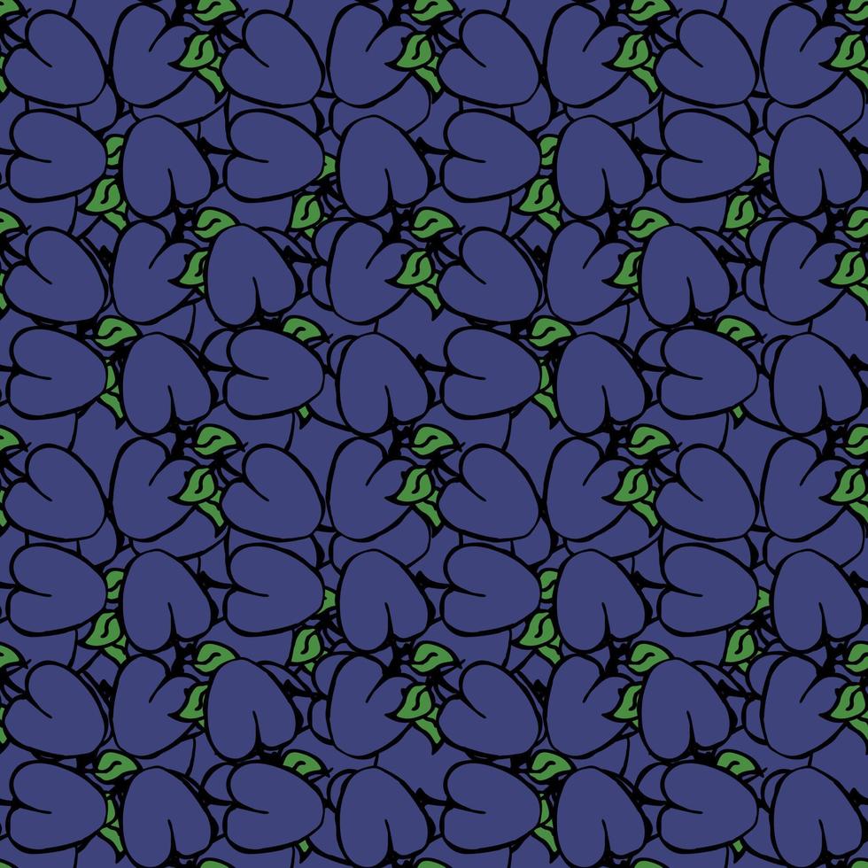 seamless pattern with plum. vector doodle illustration with plum. pattern with blue plum
