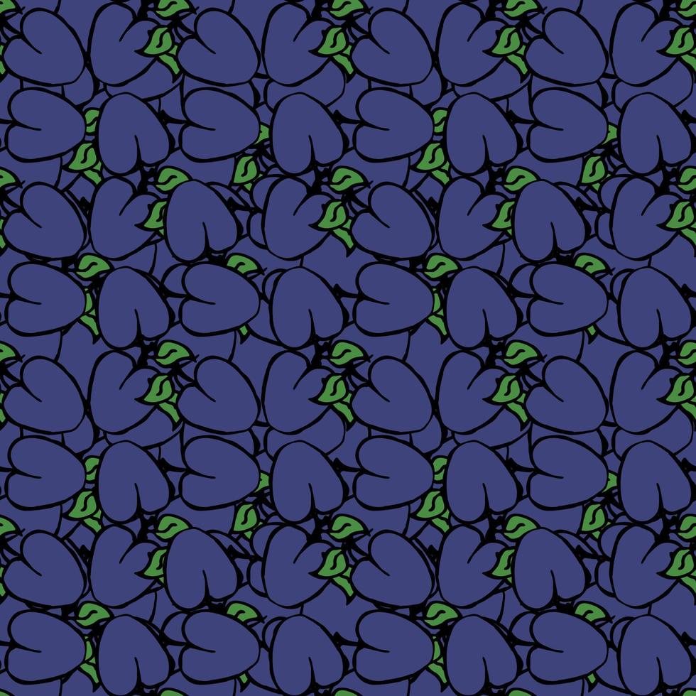 seamless pattern with plum. vector doodle illustration with plum. pattern with blue plum