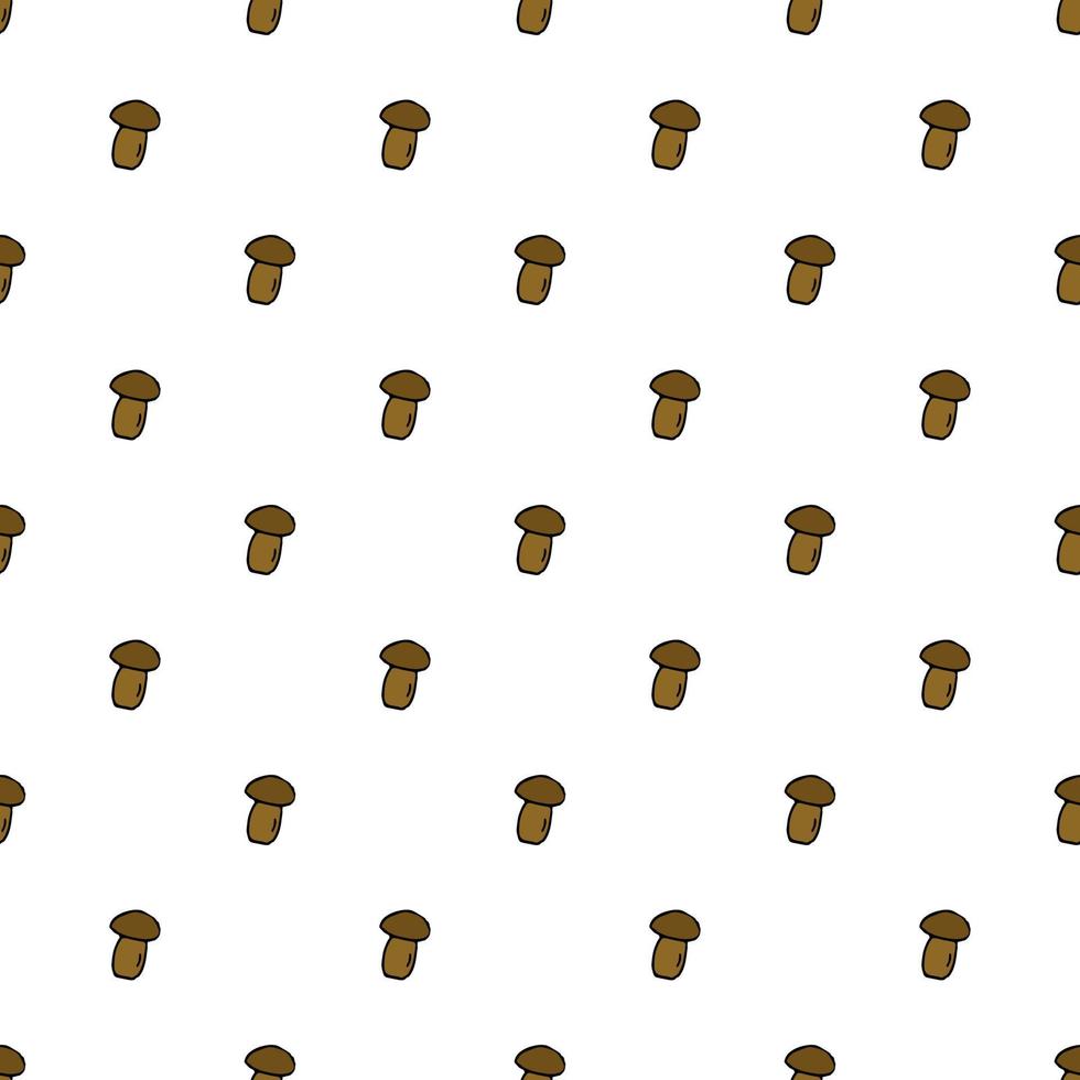 Seamless mushroom pattern. Doodle vector illustration with mushroom icons