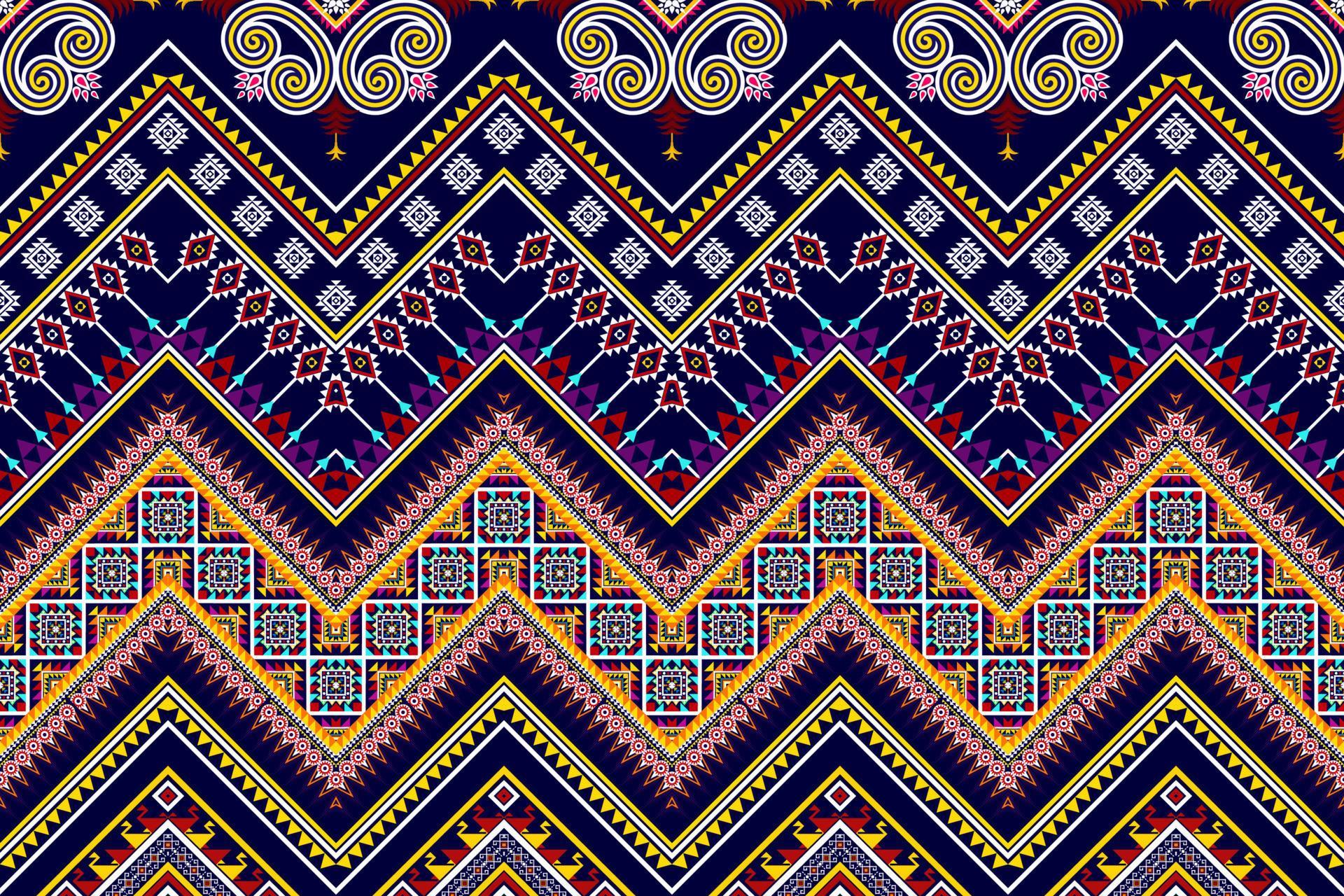 Ikat ethnic seamless pattern design abstract geometric Aztec fabric