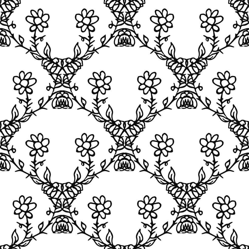 Seamless floral wallpaper. Doodle vector with floral ornament. Vintage floral decor, sweet elements background for your project, menu, cafe shop