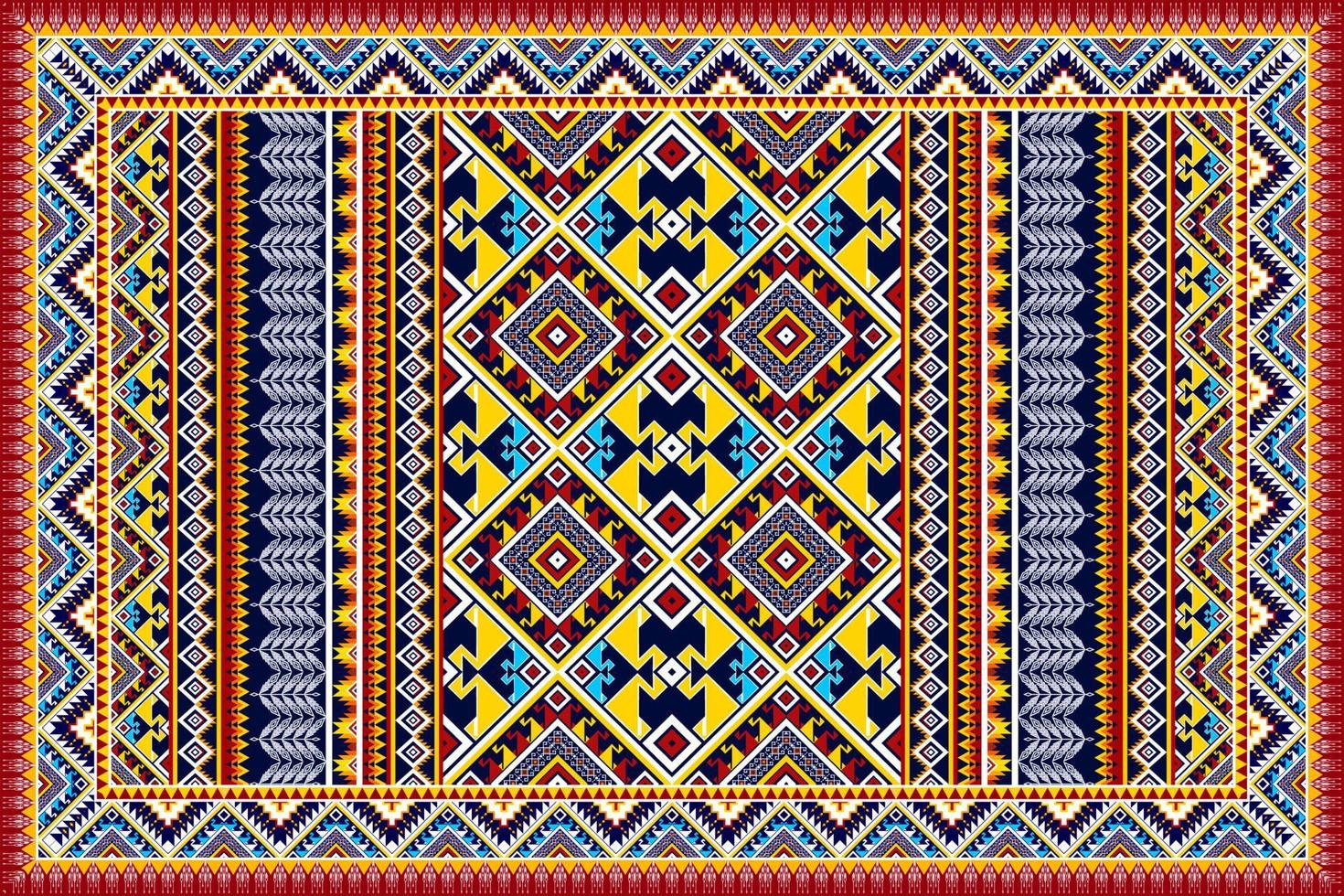 Ikat abstract geometric ethnic pattern design. Aztec fabric carpet mandala ornament ethnic chevron textile decoration wallpaper. Tribal boho native ethnic turkey traditional embroidery vector