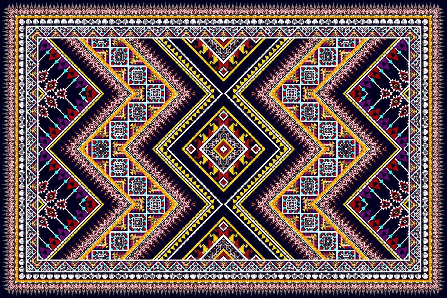 ikat étnico diseño de patrones sin fisuras abstracto geométrico azteca tela alfombra ornamento chevron textil decoración papel tapiz. vector de bordado tradicional indio africano americano tribal pavo