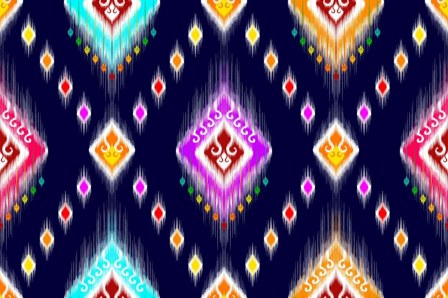 Ikat abstract geometric ethnic pattern design. Aztec fabric carpet mandala ornament ethnic chevron textile decoration wallpaper. Tribal boho native ethnic turkey traditional embroidery vector