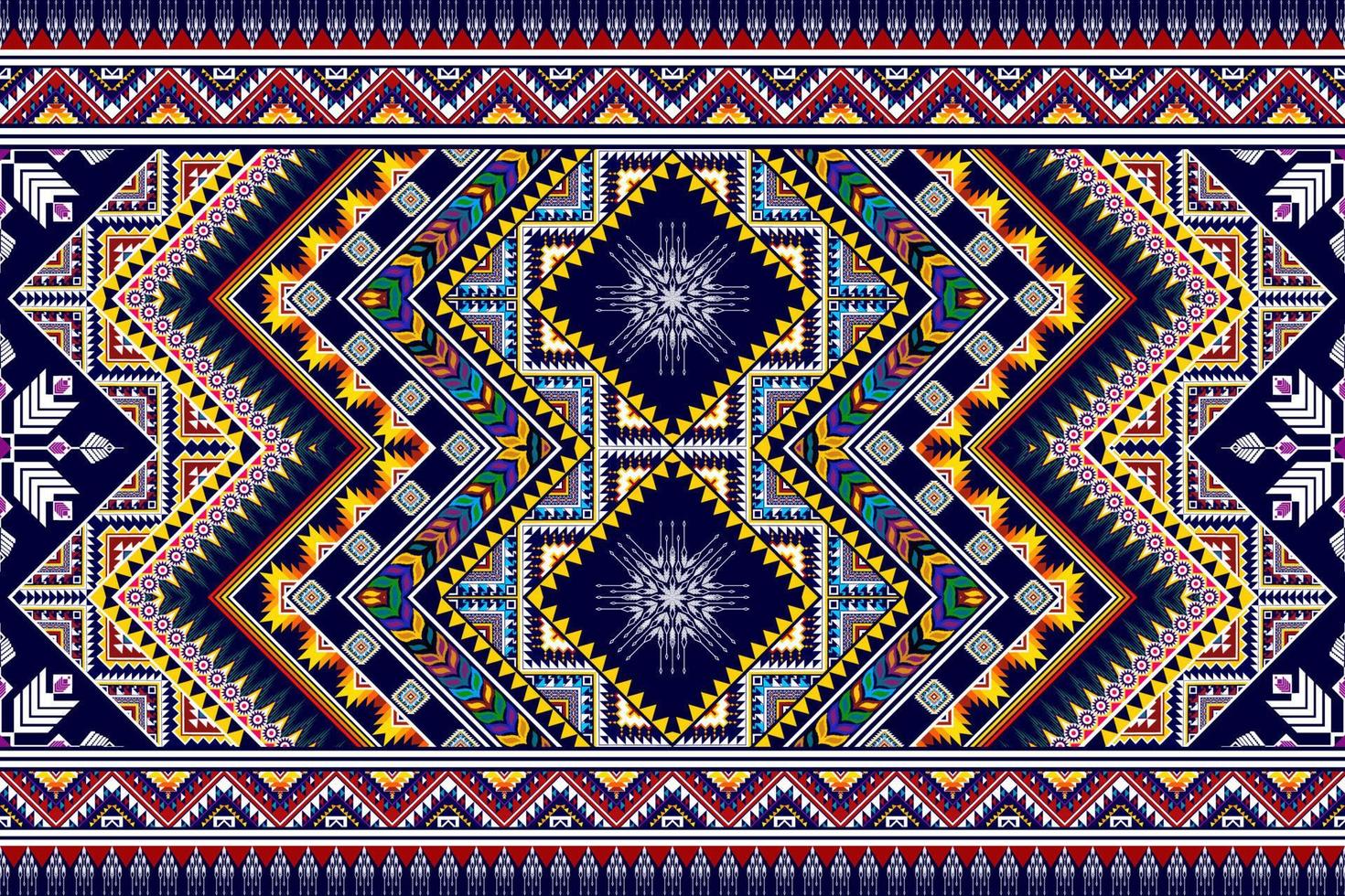 diseño de patrones sin fisuras étnicos ikat. alfombra de tela azteca adornos de mandala decoraciones textiles papel tapiz. fondo de vector de bordado tradicional de pavo étnico nativo boho tribal