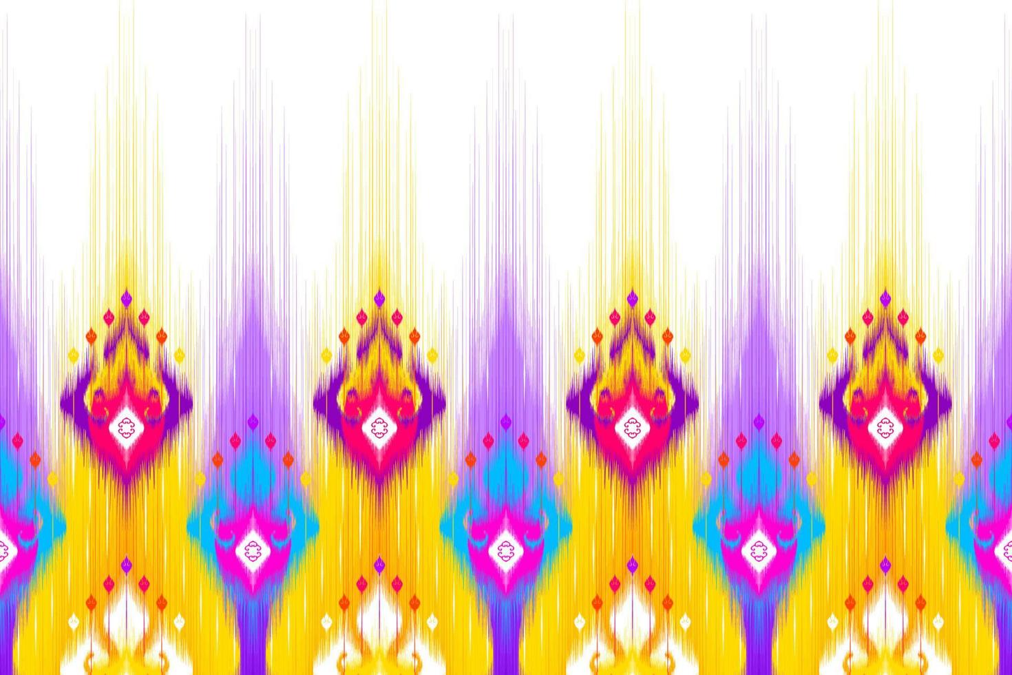 Ikat ethnic seamless pattern design abstract geometric Aztec fabric carpet ornament chevron textile decoration wallpaper. Tribal turkey African Indian American traditional embroidery vector
