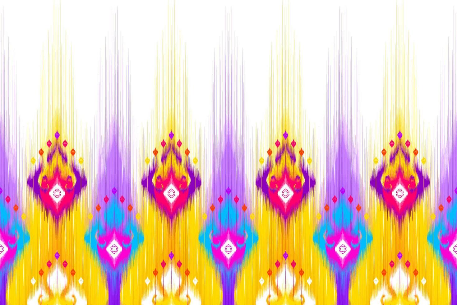 Ikat ethnic seamless pattern design abstract geometric Aztec fabric carpet ornament chevron textile decoration wallpaper. Tribal turkey African Indian American traditional embroidery vector