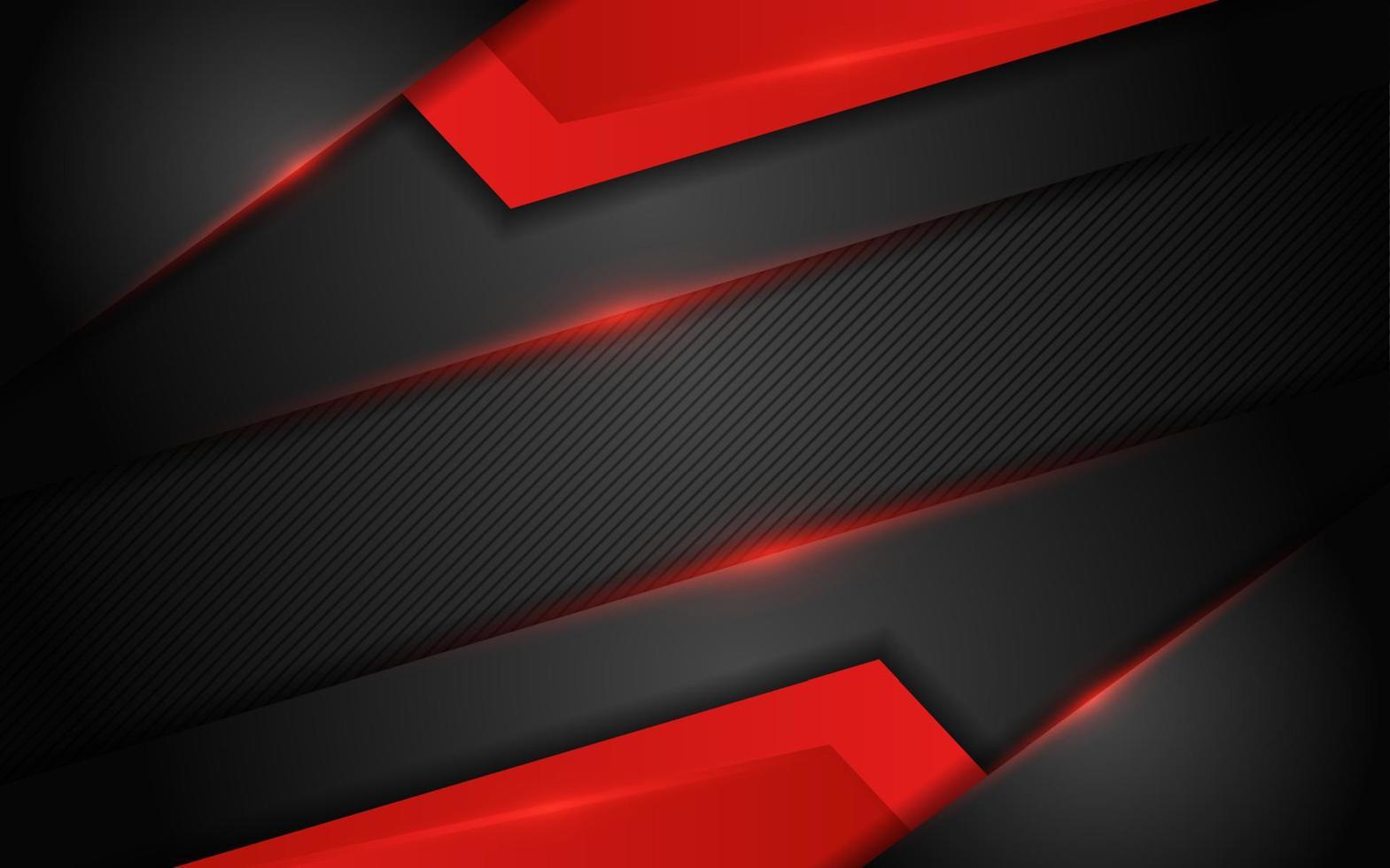 Modern dark background combination with red line glowing vector
