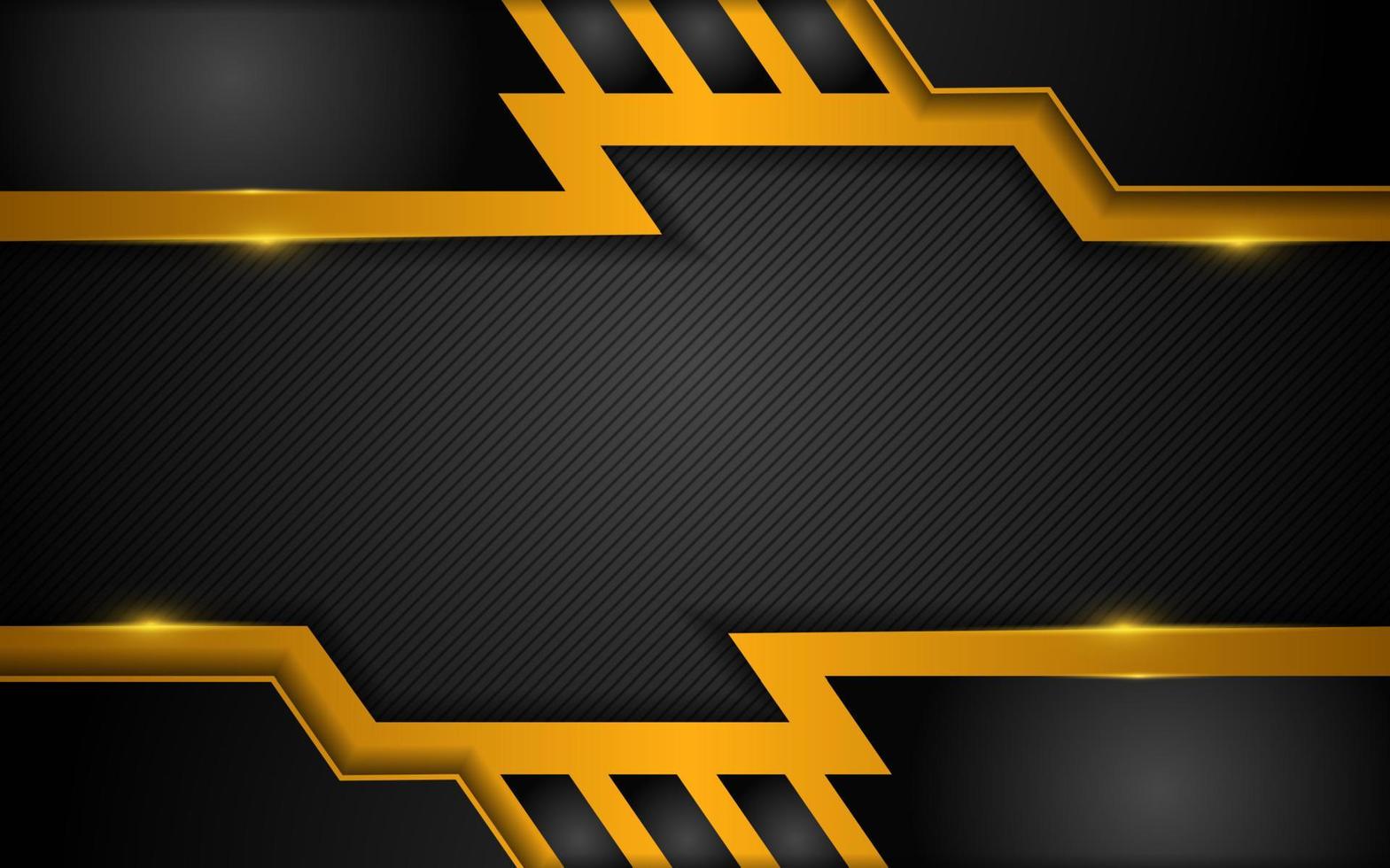 Luxury dark background combination with gold line glowing vector