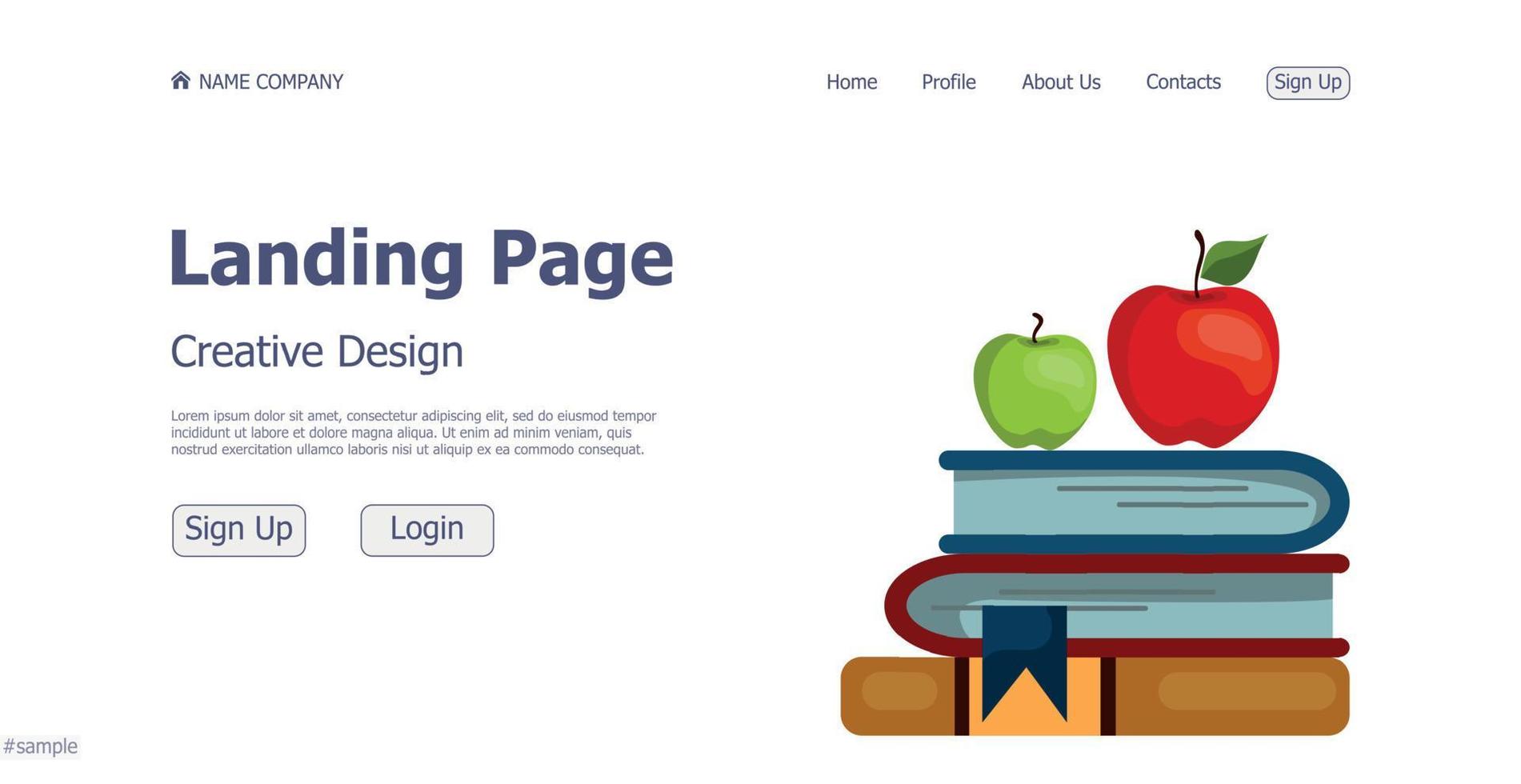 Concept design concept online school landing page website - Vector