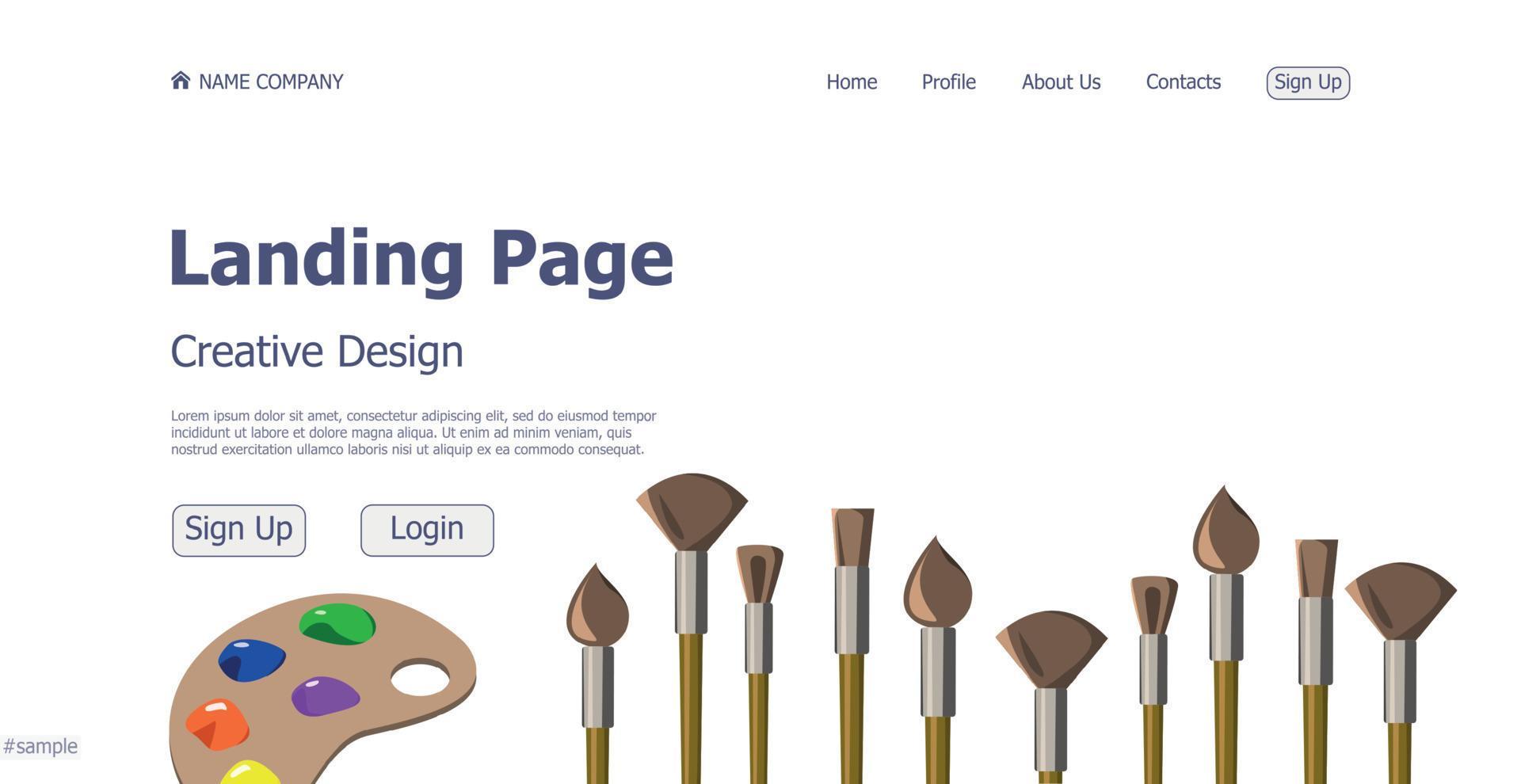 Concept design concept creative and creative website landing page