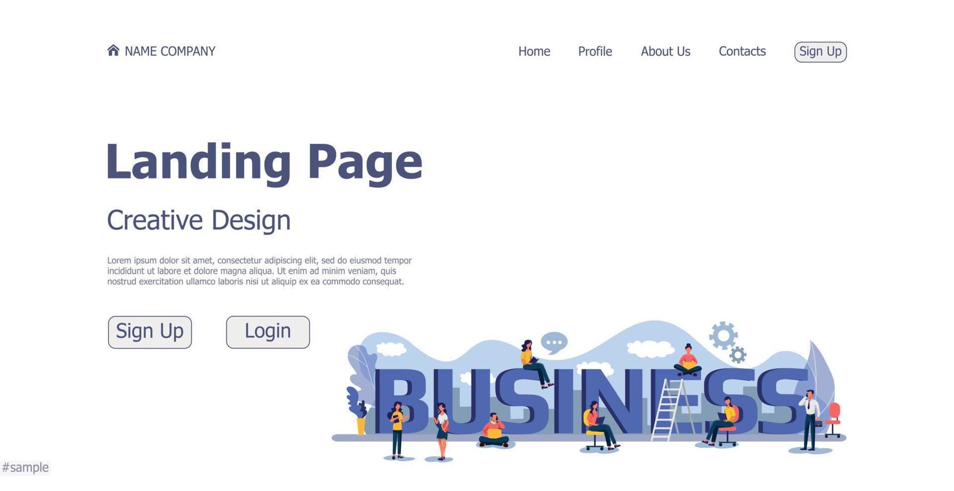 Website landing page business concept design concept - Vector