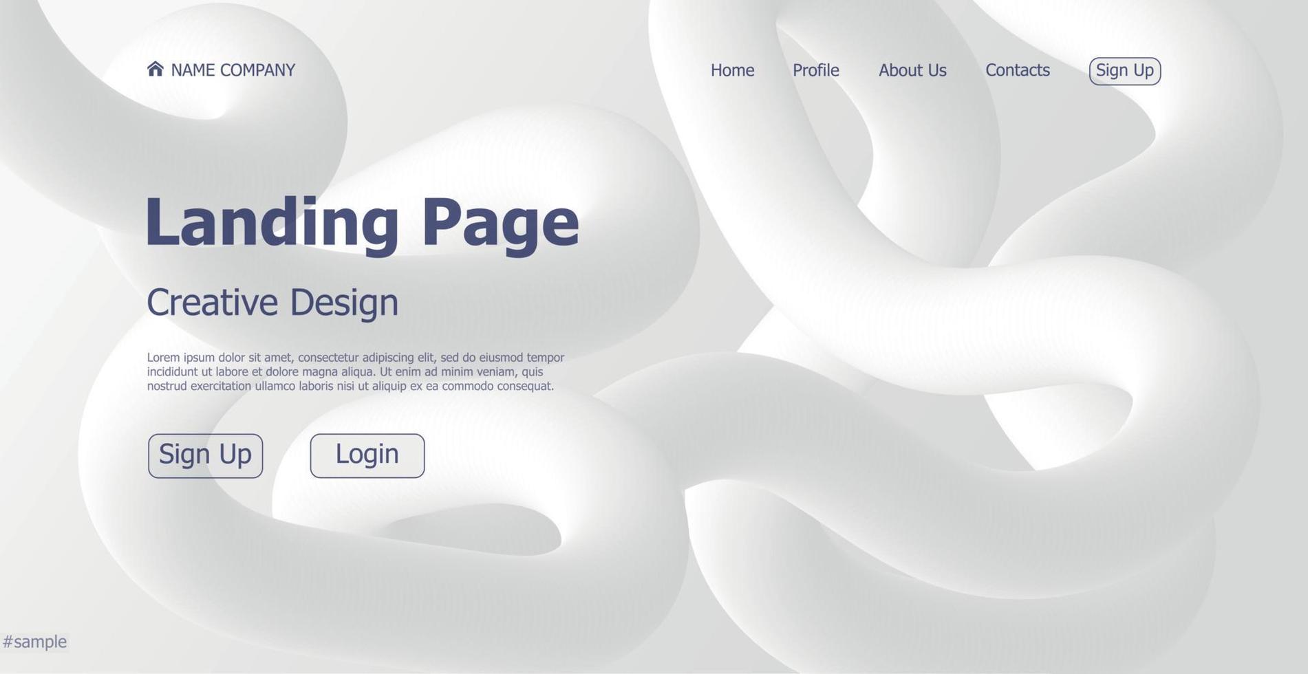 Website landing page abstract background design concept - Vector