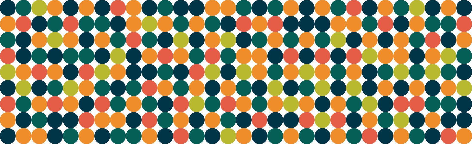 Panoramic abstract background of colorful circles, web template, Bauhaus style - Vector