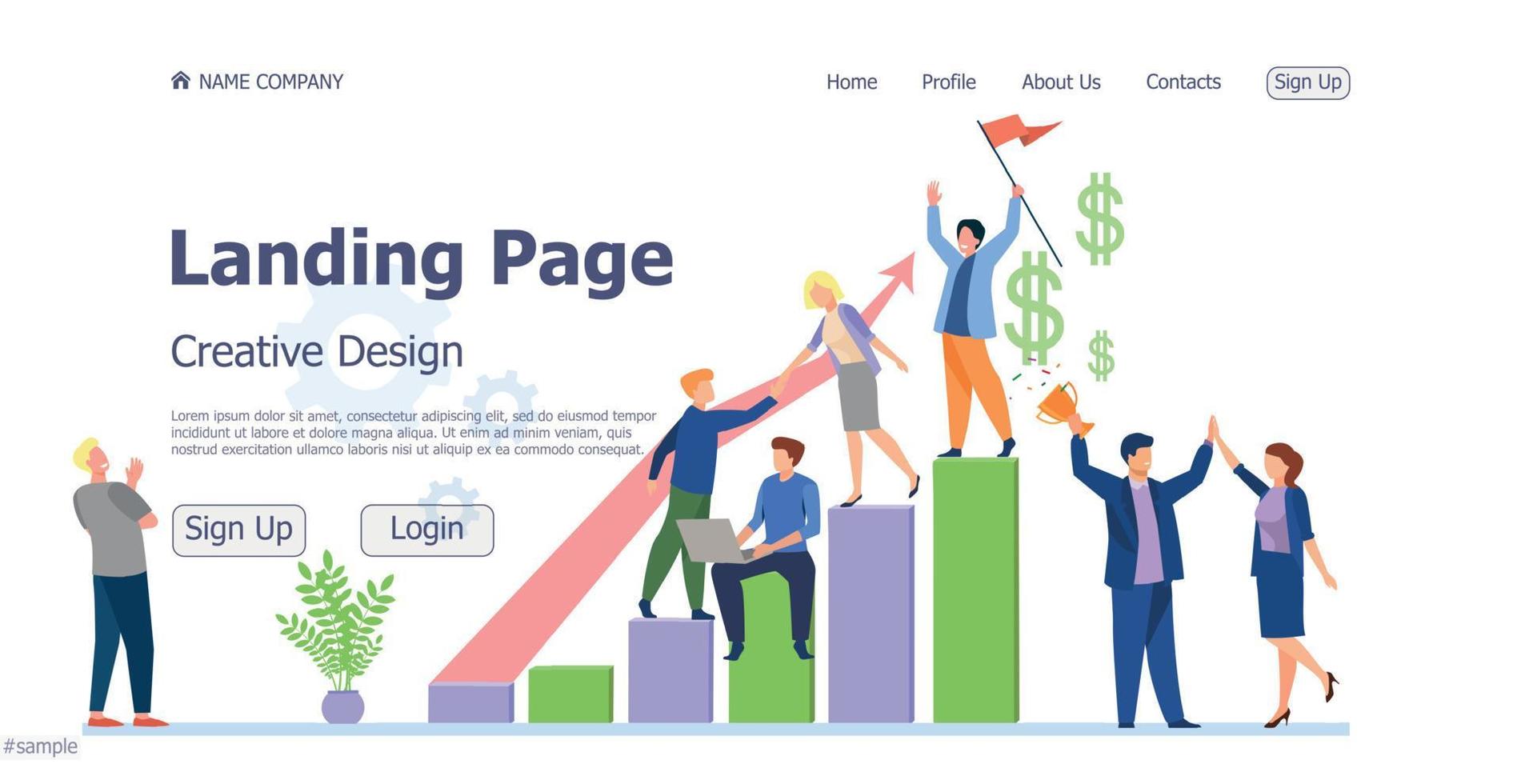 Design concept business concept career growth website landing page - Vector