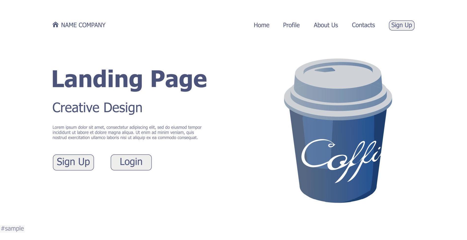 Website landing page coffee shop design concept - Vector