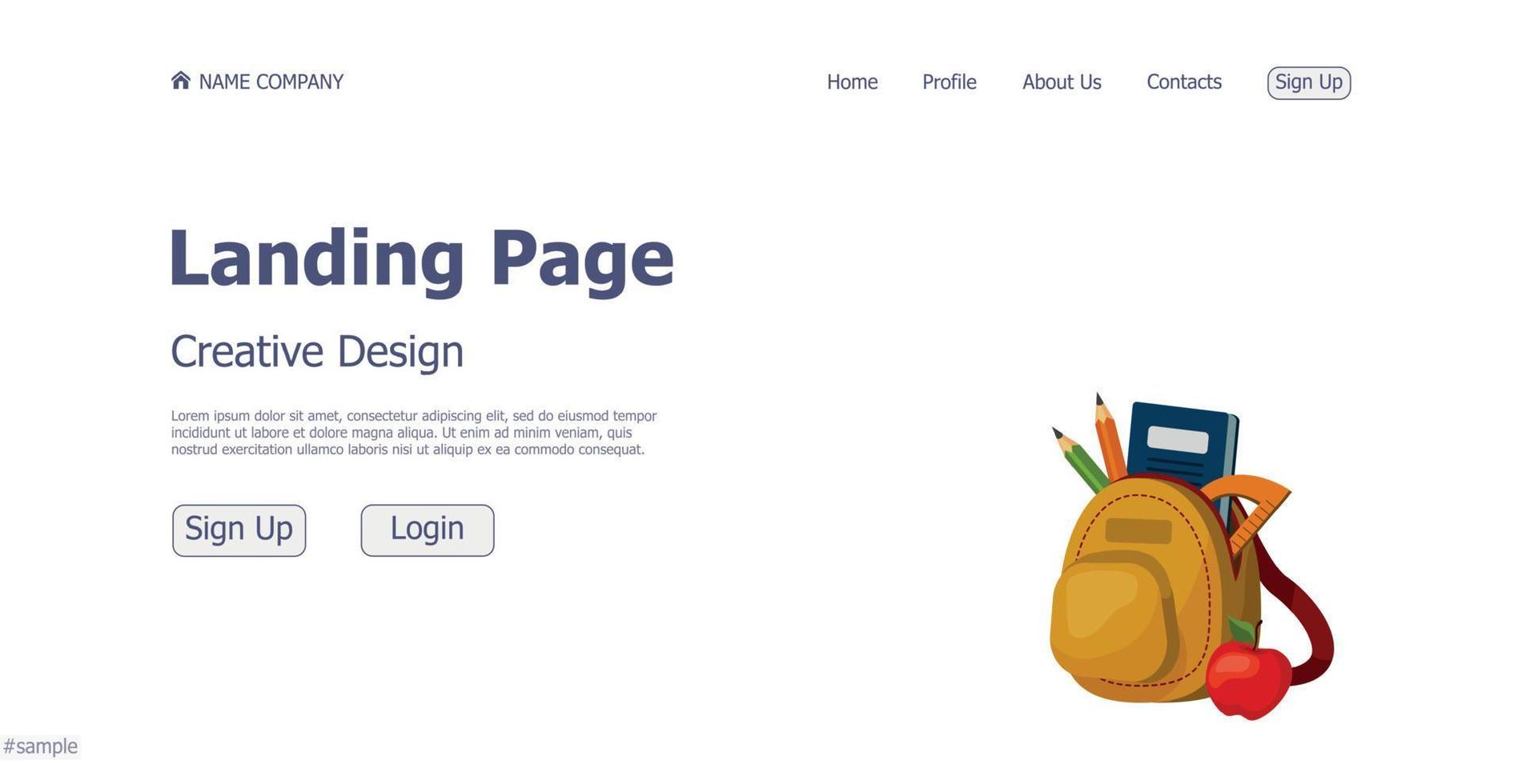 Concept design concept online school landing page website - Vector