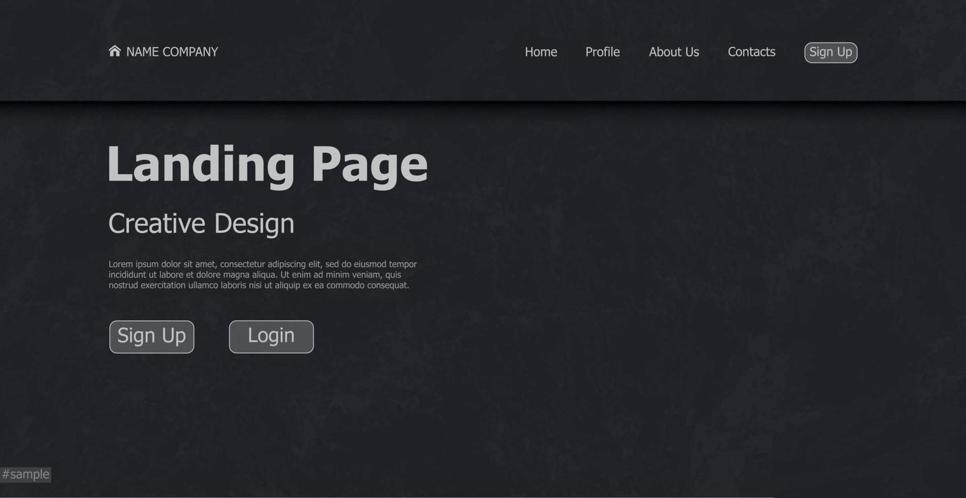 Dark web landing page template digital website landing page design concept - Vector