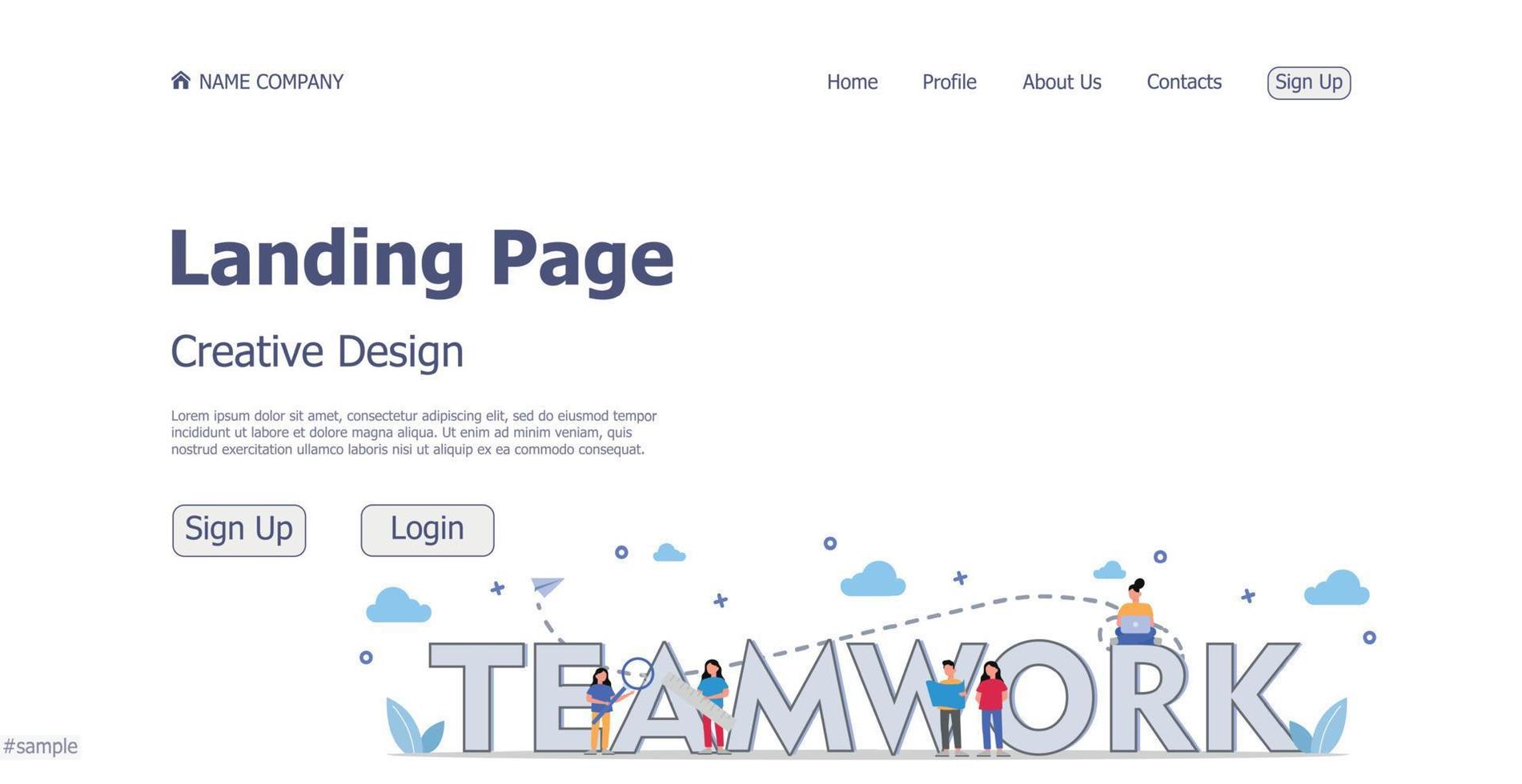 Website landing page business concept design concept - Vector