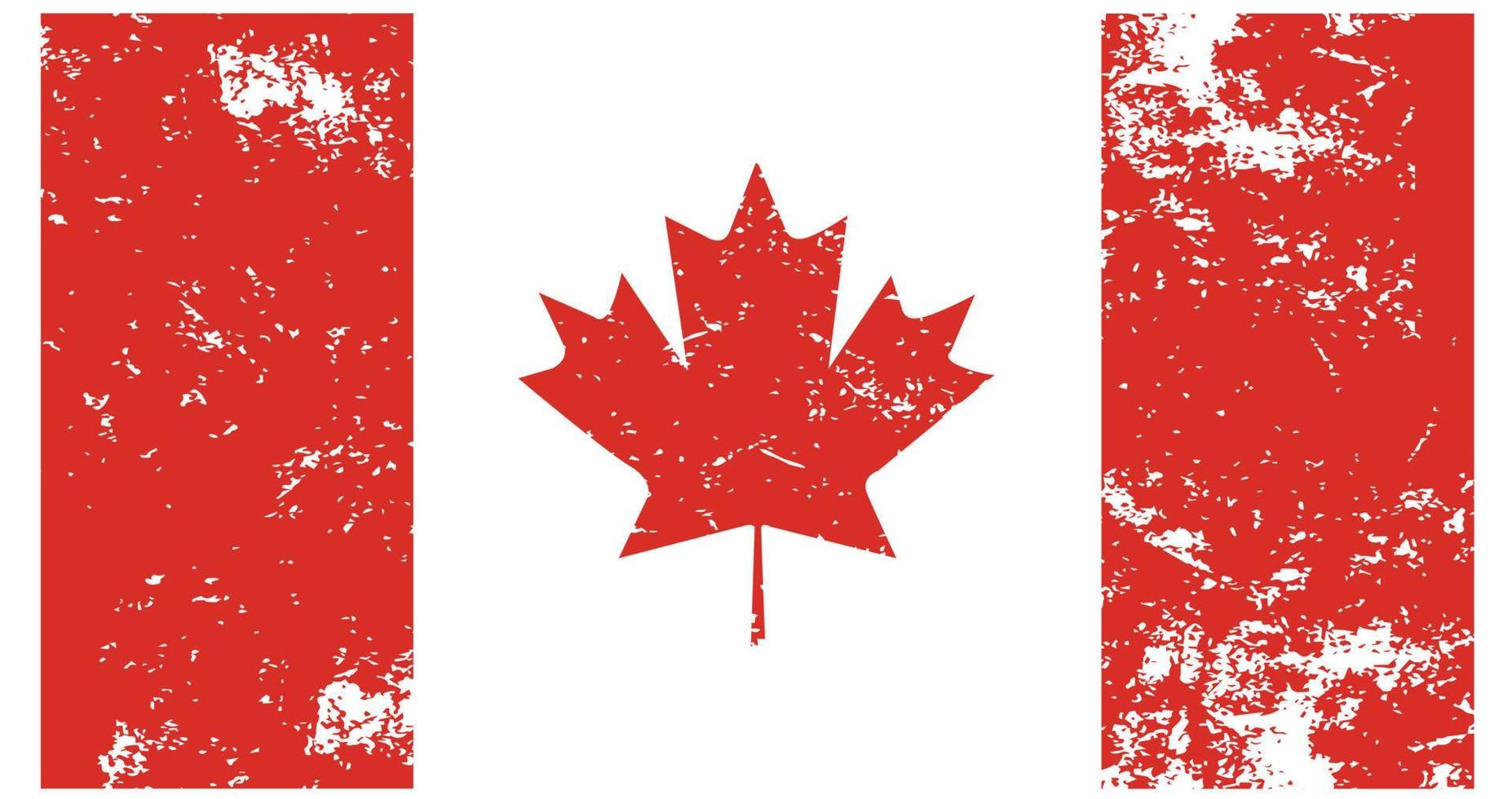 Flag of Canada. Grunge, scratch and old style flag Vector Illustration