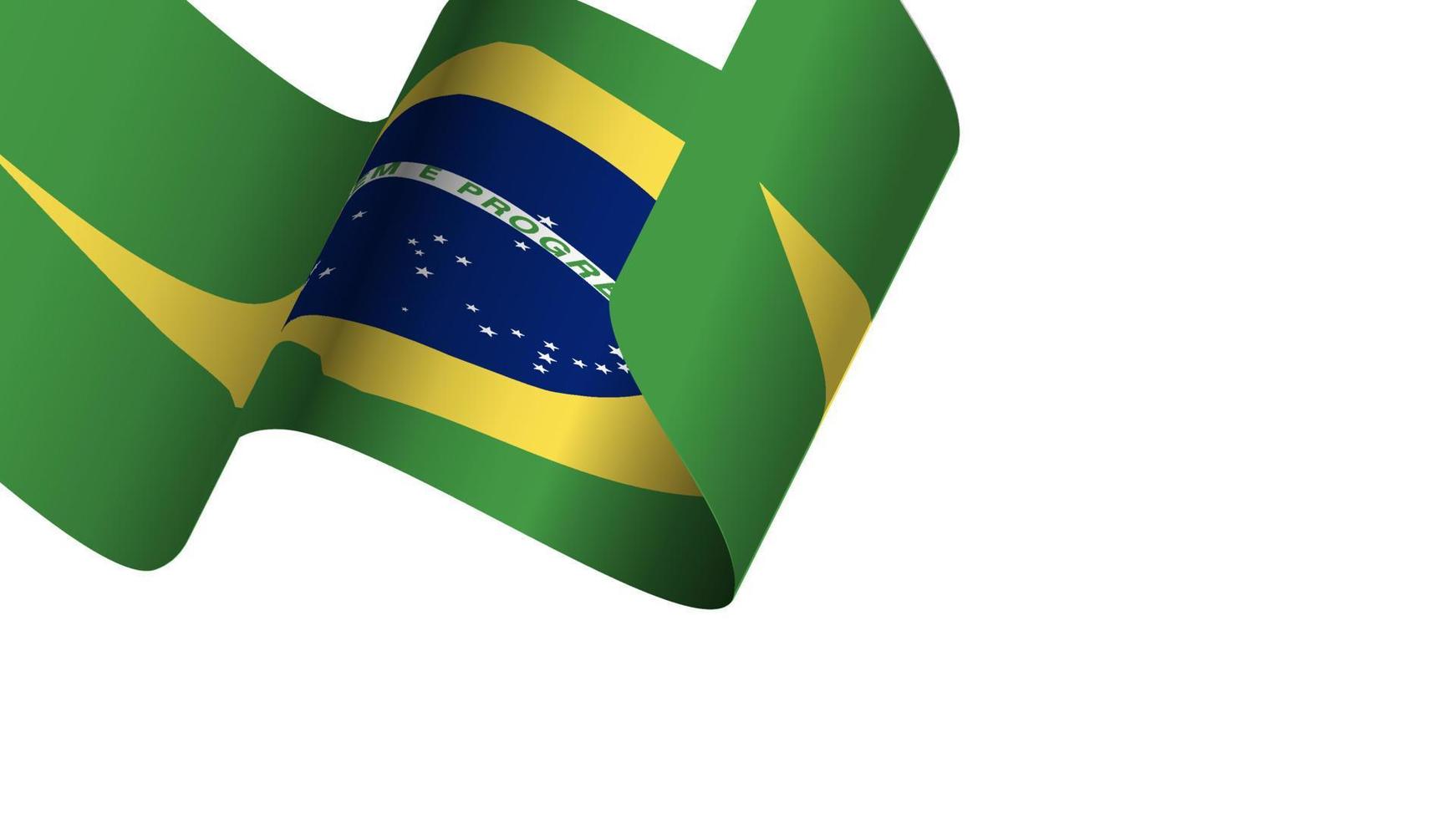 Flag of Brazil wave motion vector illustration background