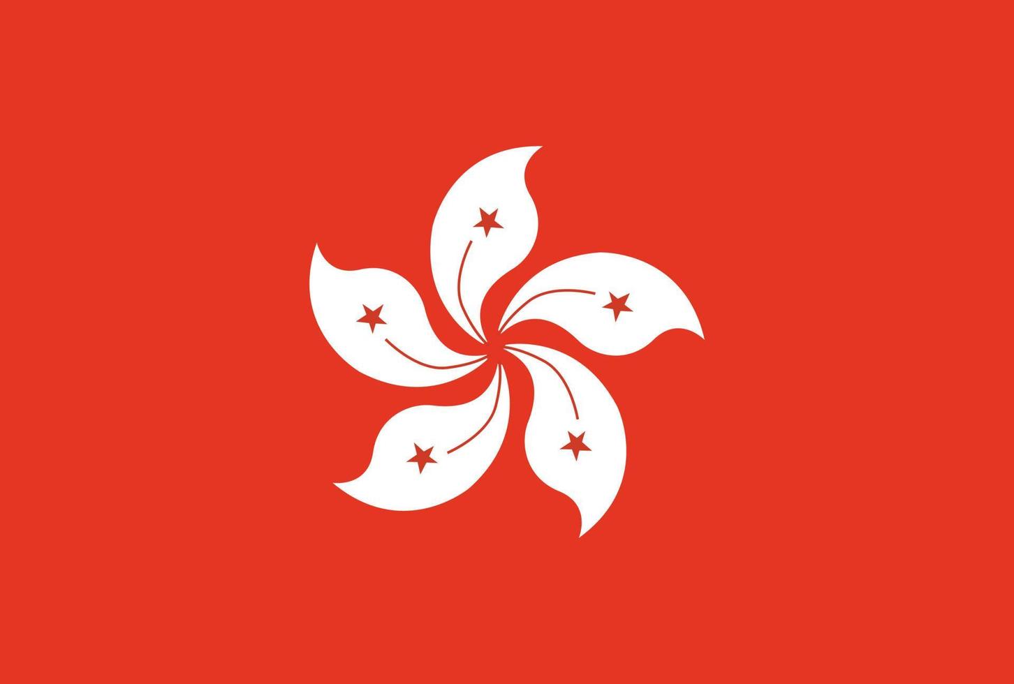 Hong Kong flag vector icon in official color and proportion correctly