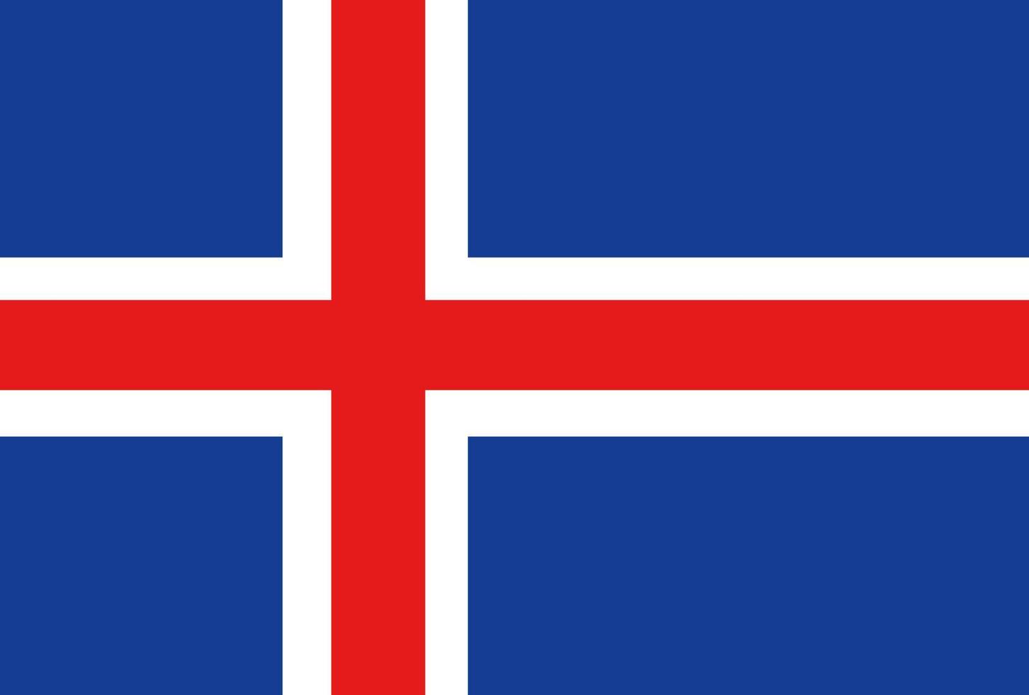 Iceland flag vector icon in official color and proportion correctly